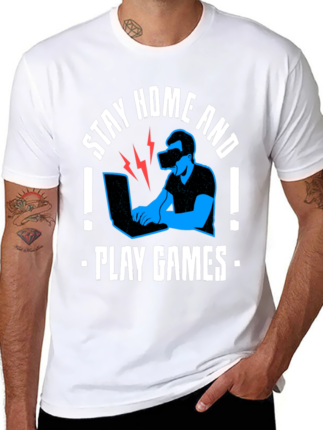 Stay Home & Play Games VR T-Shirt