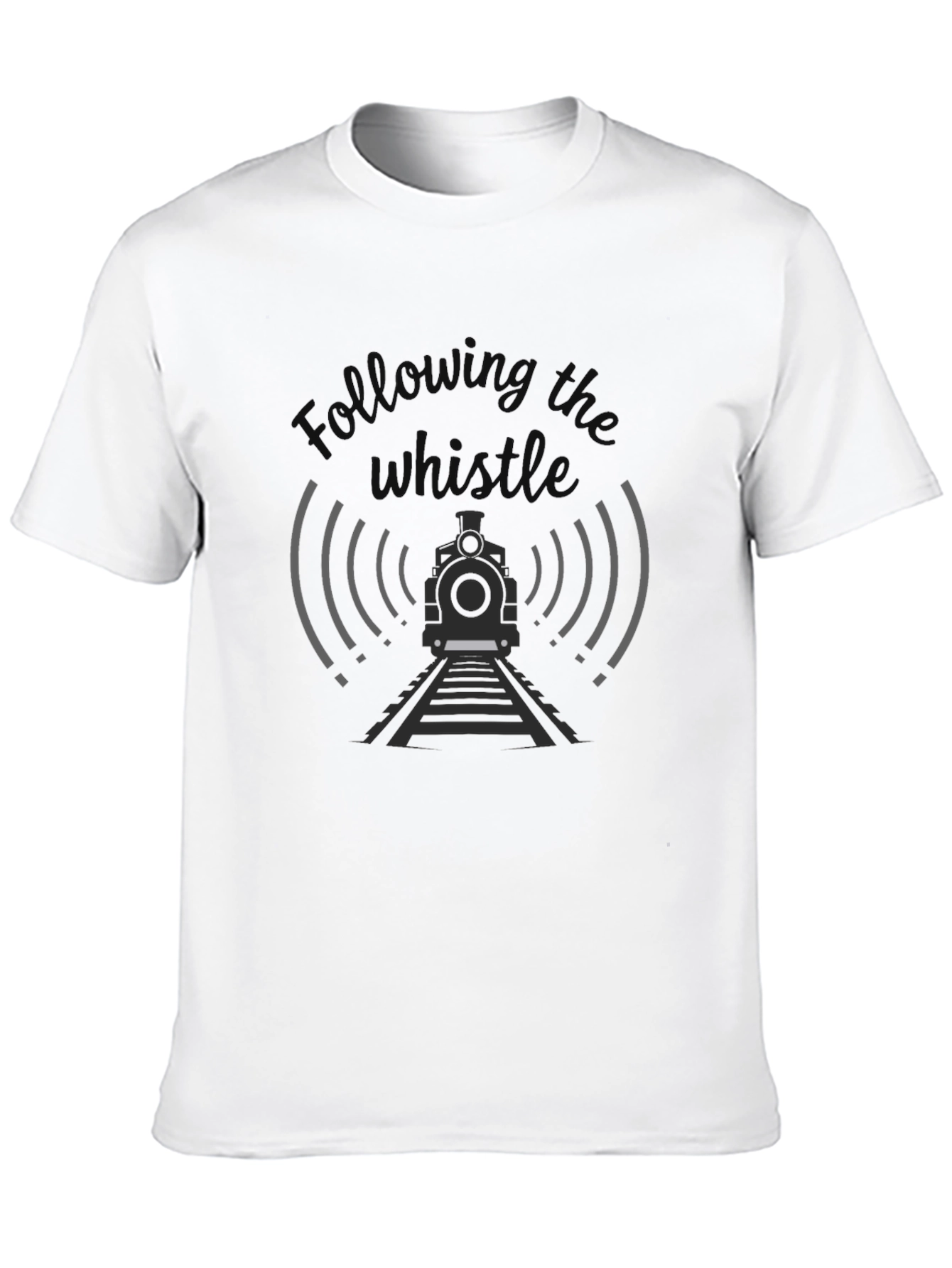 Following That Whistle Graphic Tee - Black