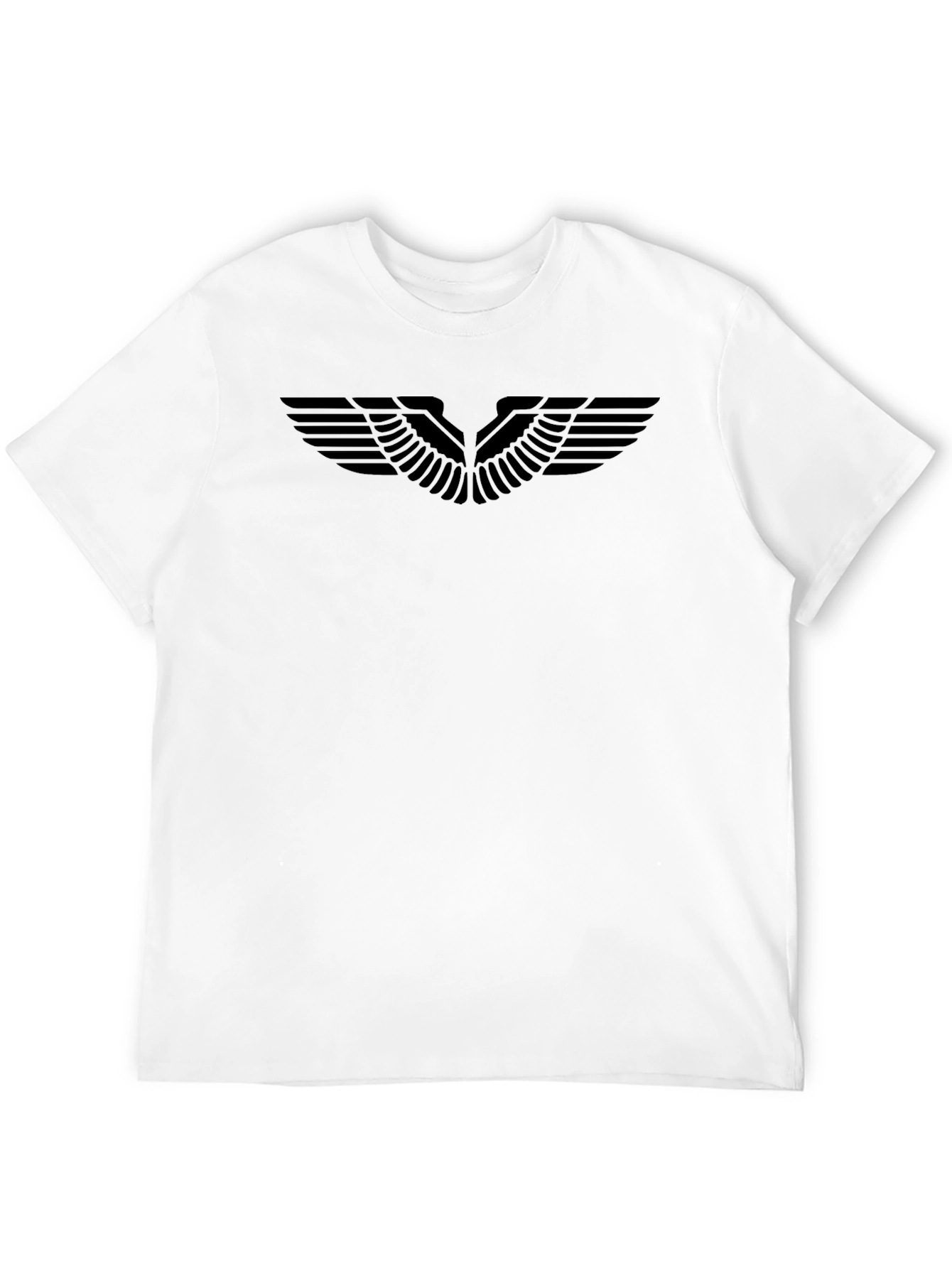 Mens Black Graphic Tee - Winged Design