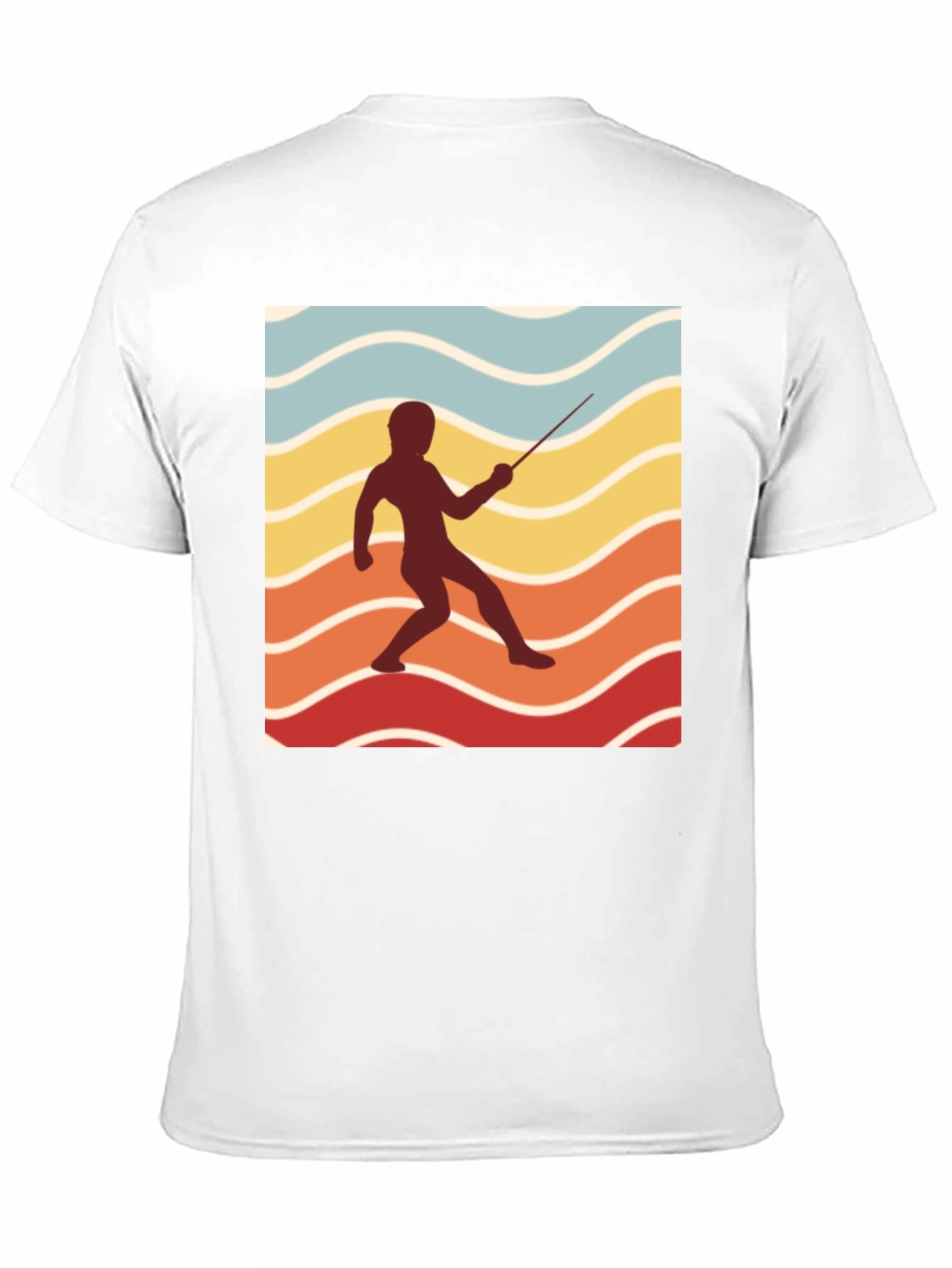 Retro Fencing Silhouette Graphic T-Shirt