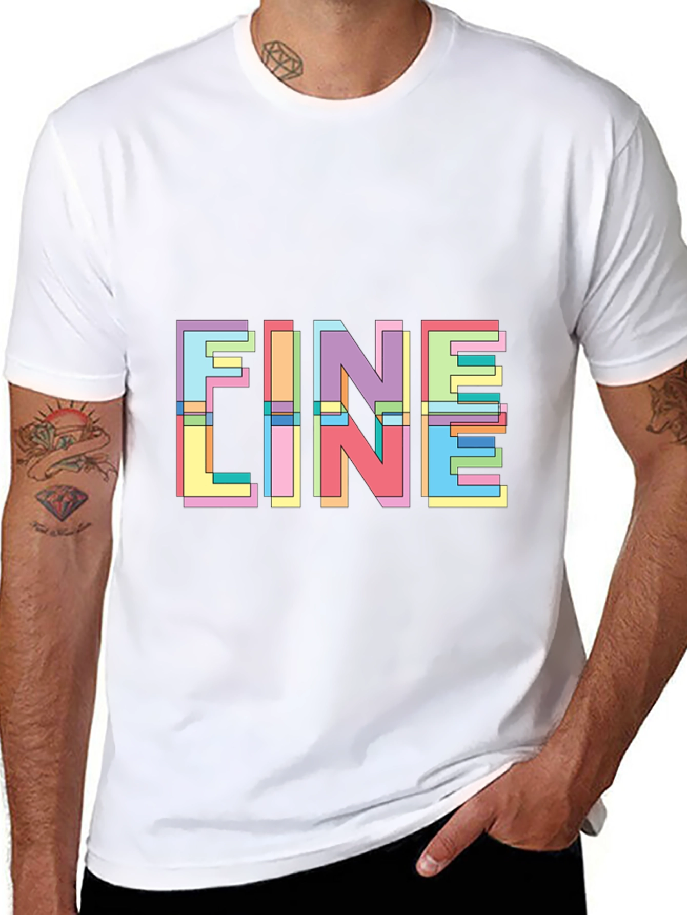 Fine Line Graphic Tee - Modern Pop Art T-Shirt