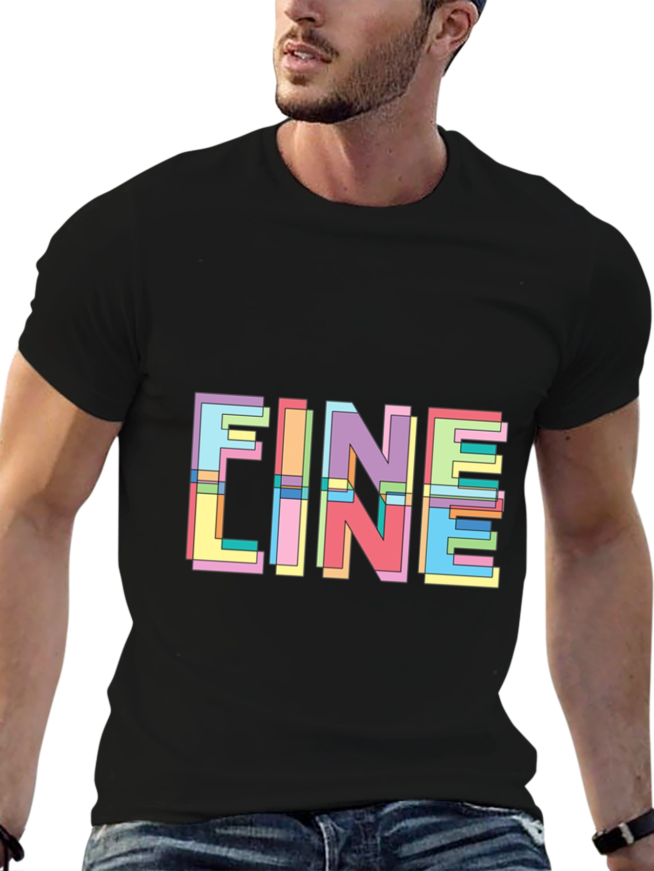 Fine Line Graphic Tee - Modern Pop Art T-Shirt