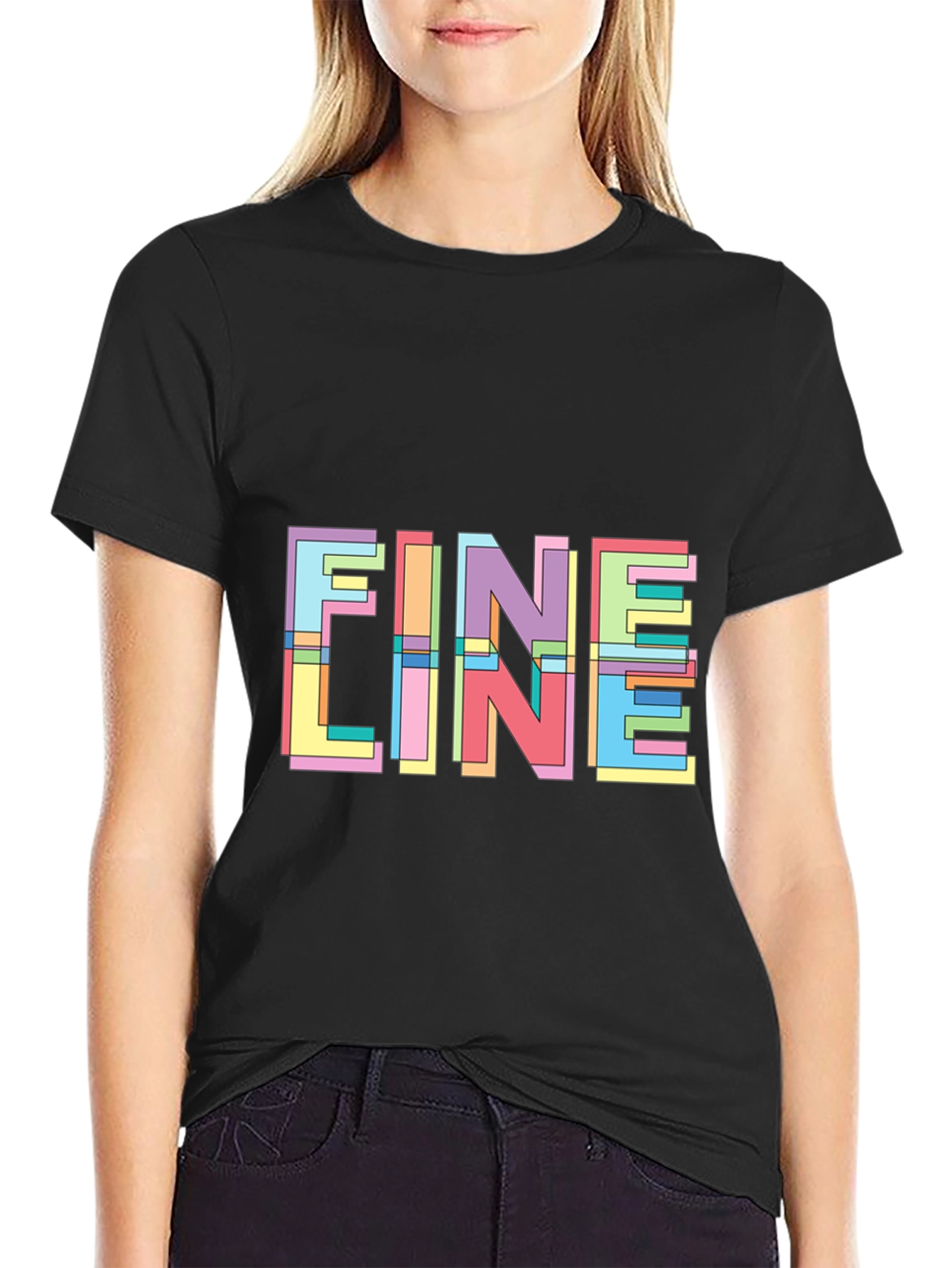 Fine Line Graphic Tee - Modern Pop Art T-Shirt