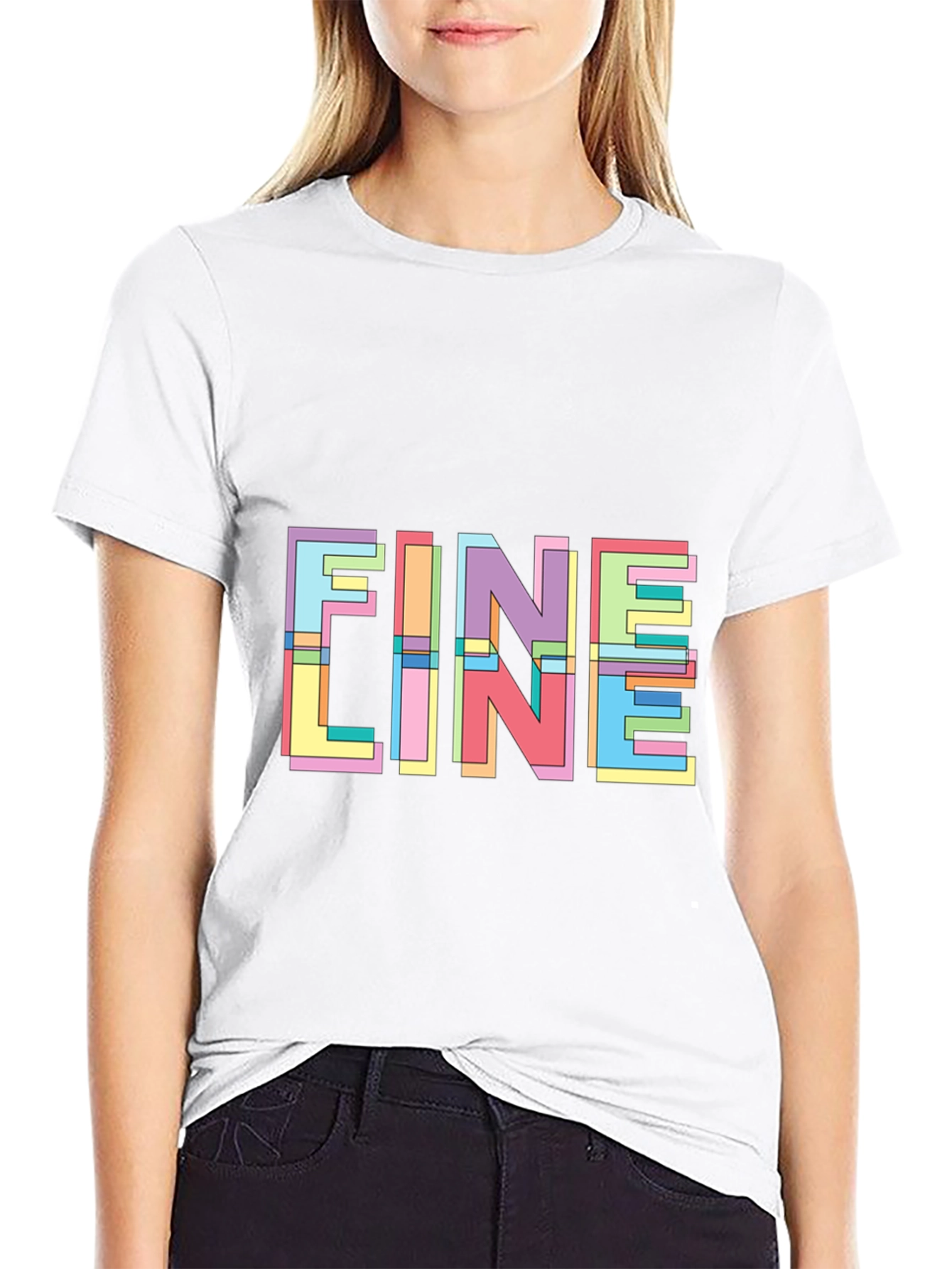 Fine Line Graphic Tee - Modern Pop Art T-Shirt