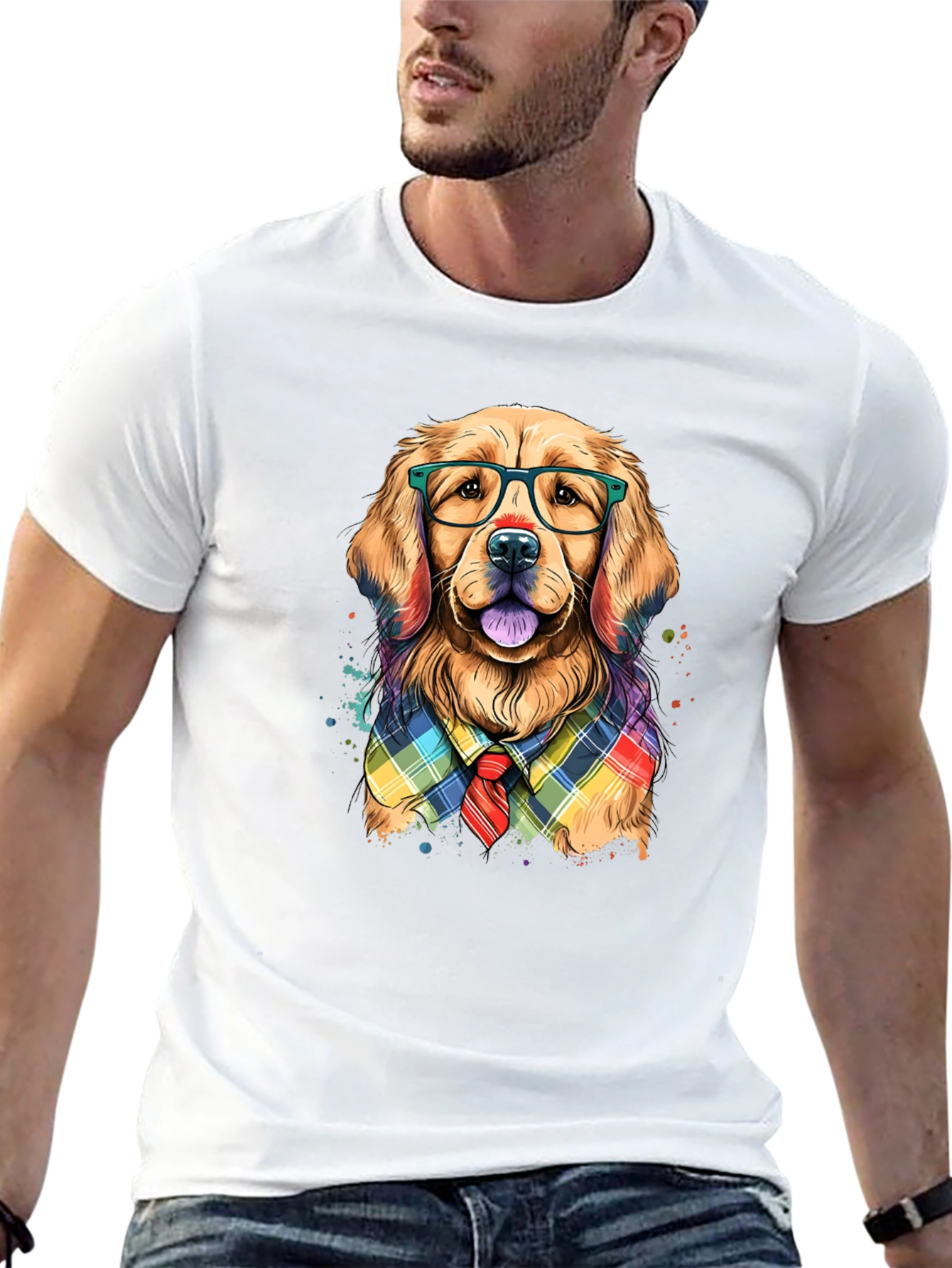 Dog with Glasses Graphic Tee