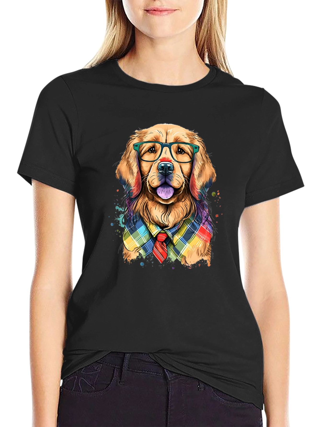 Dog with Glasses Graphic Tee