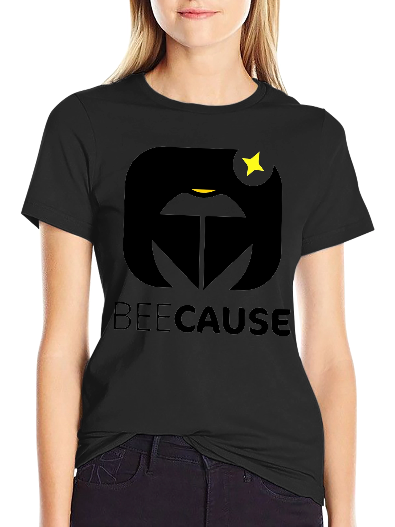 BeeCause Graphic T-Shirt - Black Modern Design