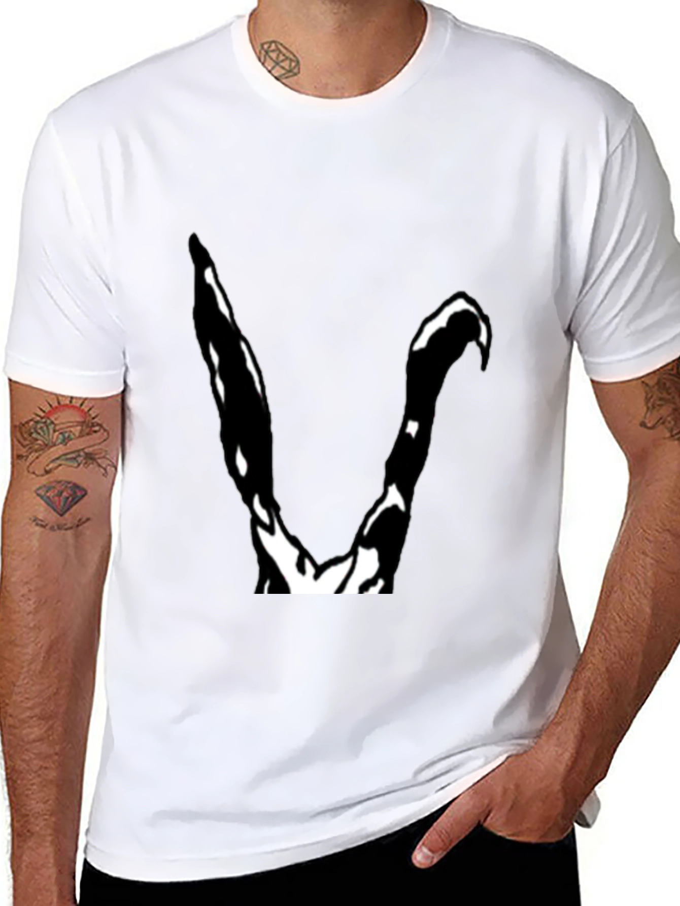 Abstract V Graphic Black T-Shirt