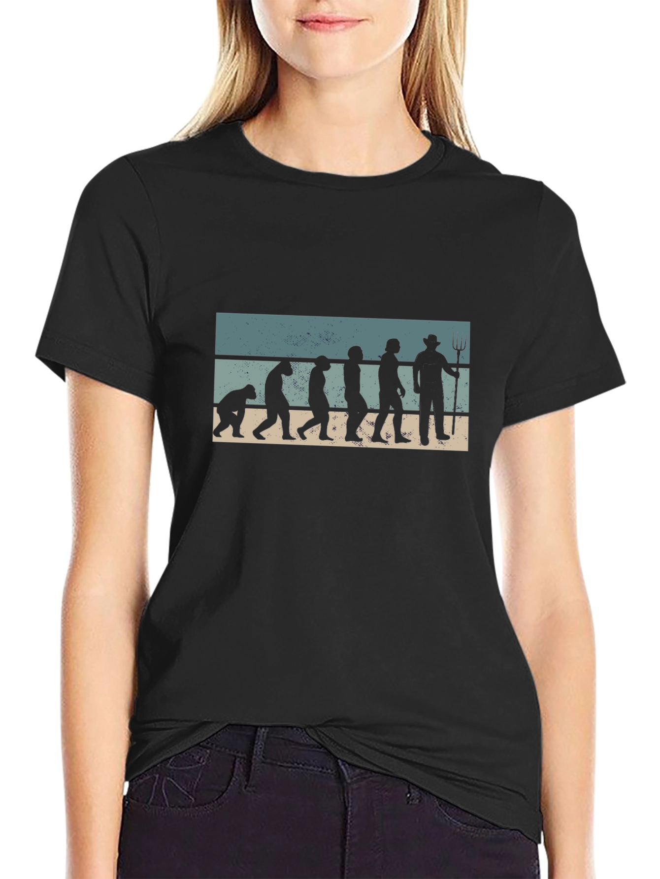 Farmer Evolution T-Shirt - Black Cotton Blend