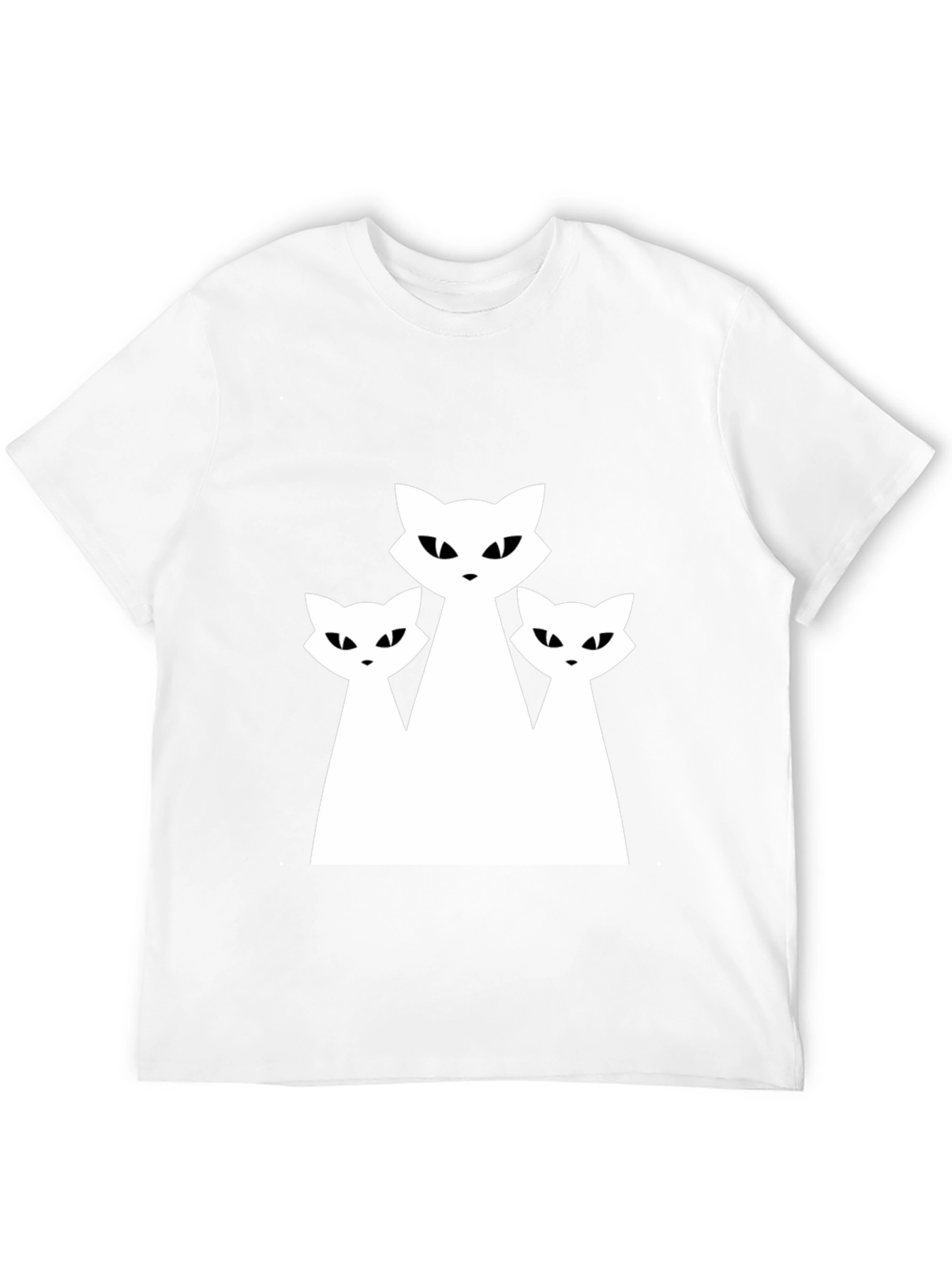 Three Cats Graphic Tee - Black Cotton T-Shirt