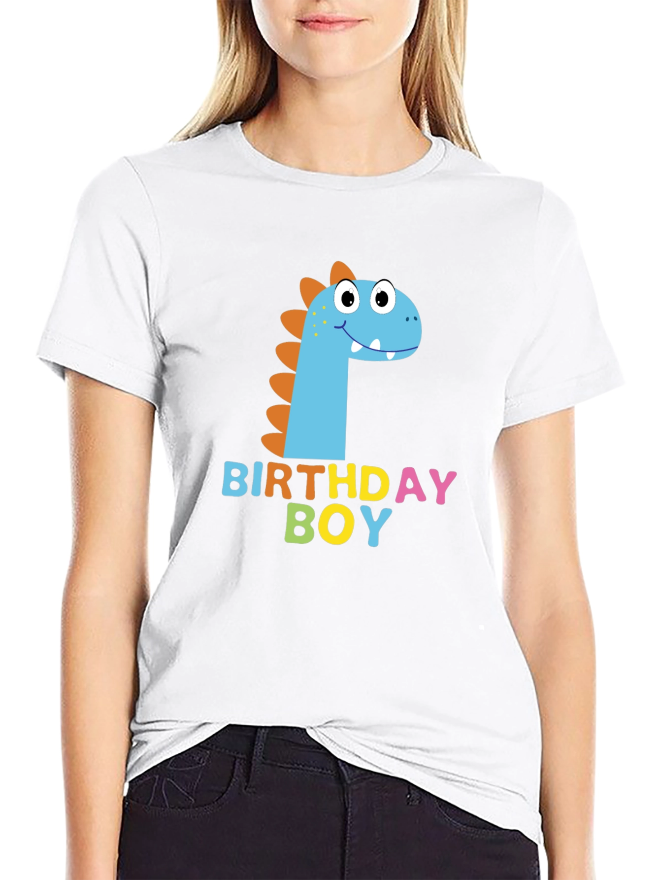 Birthday Boy Dinosaur Graphic Black T-Shirt