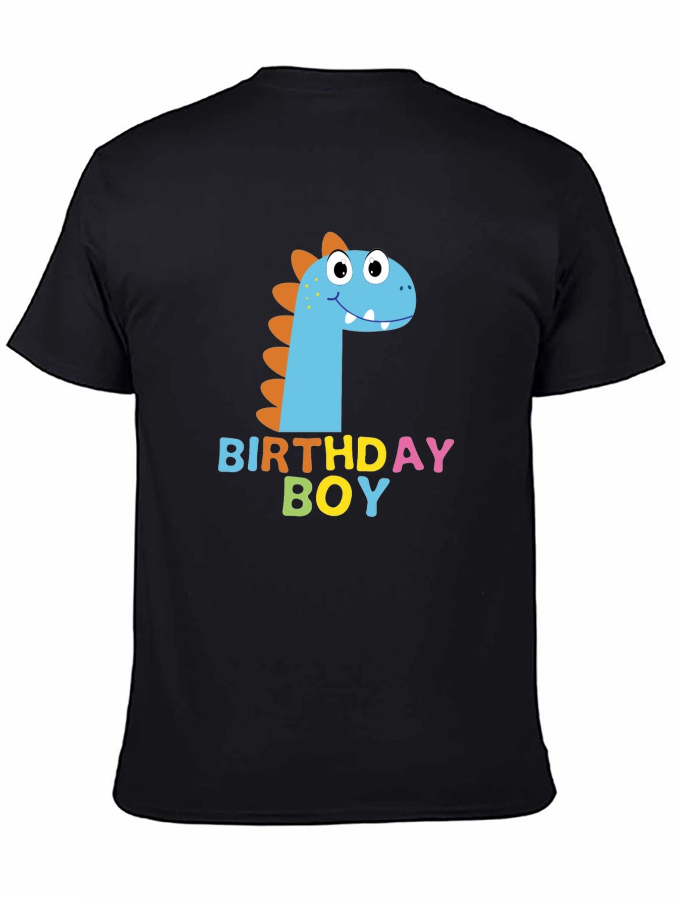 Birthday Boy Dinosaur Graphic Black T-Shirt