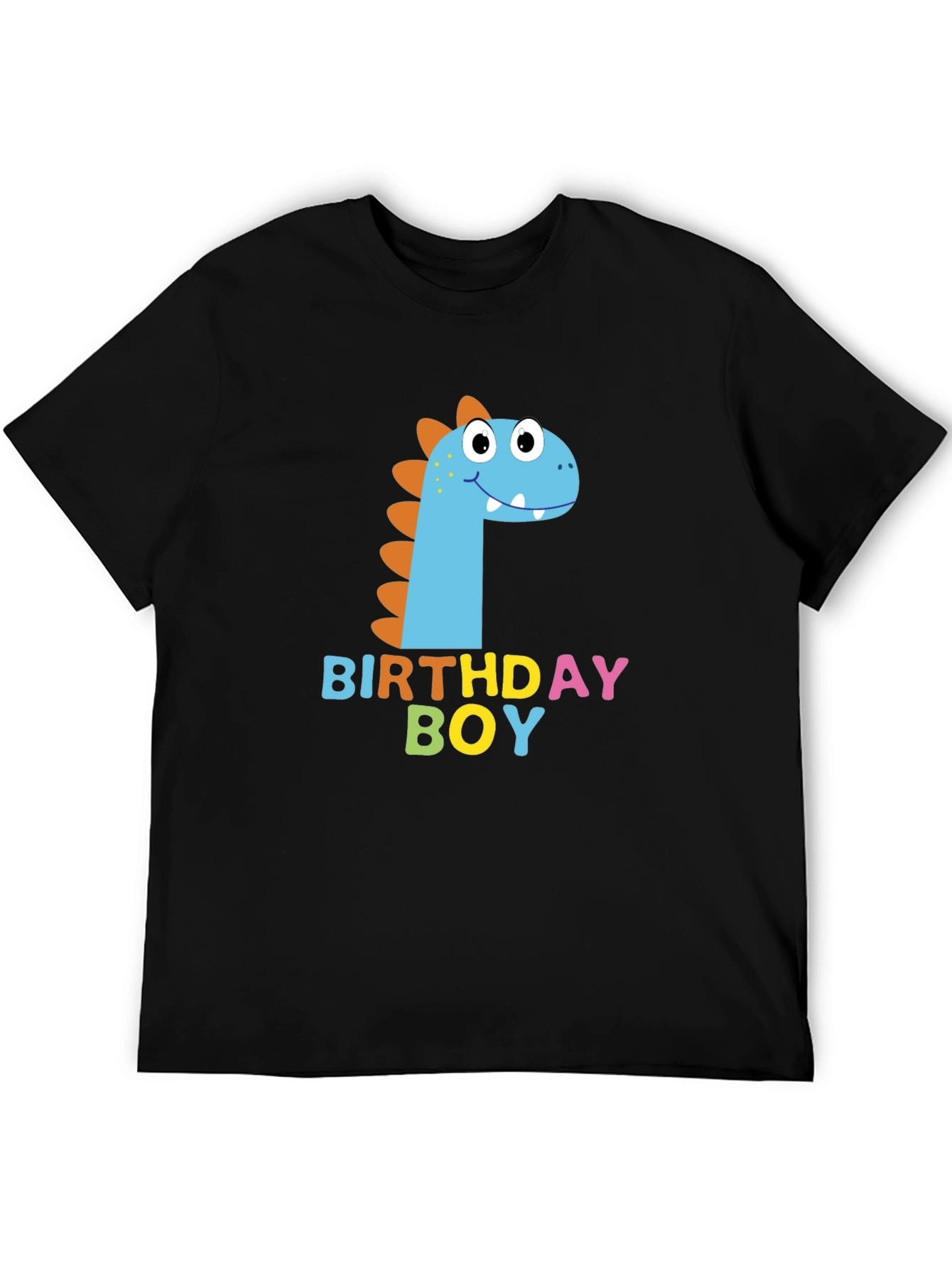 Birthday Boy Dinosaur Graphic Black T-Shirt