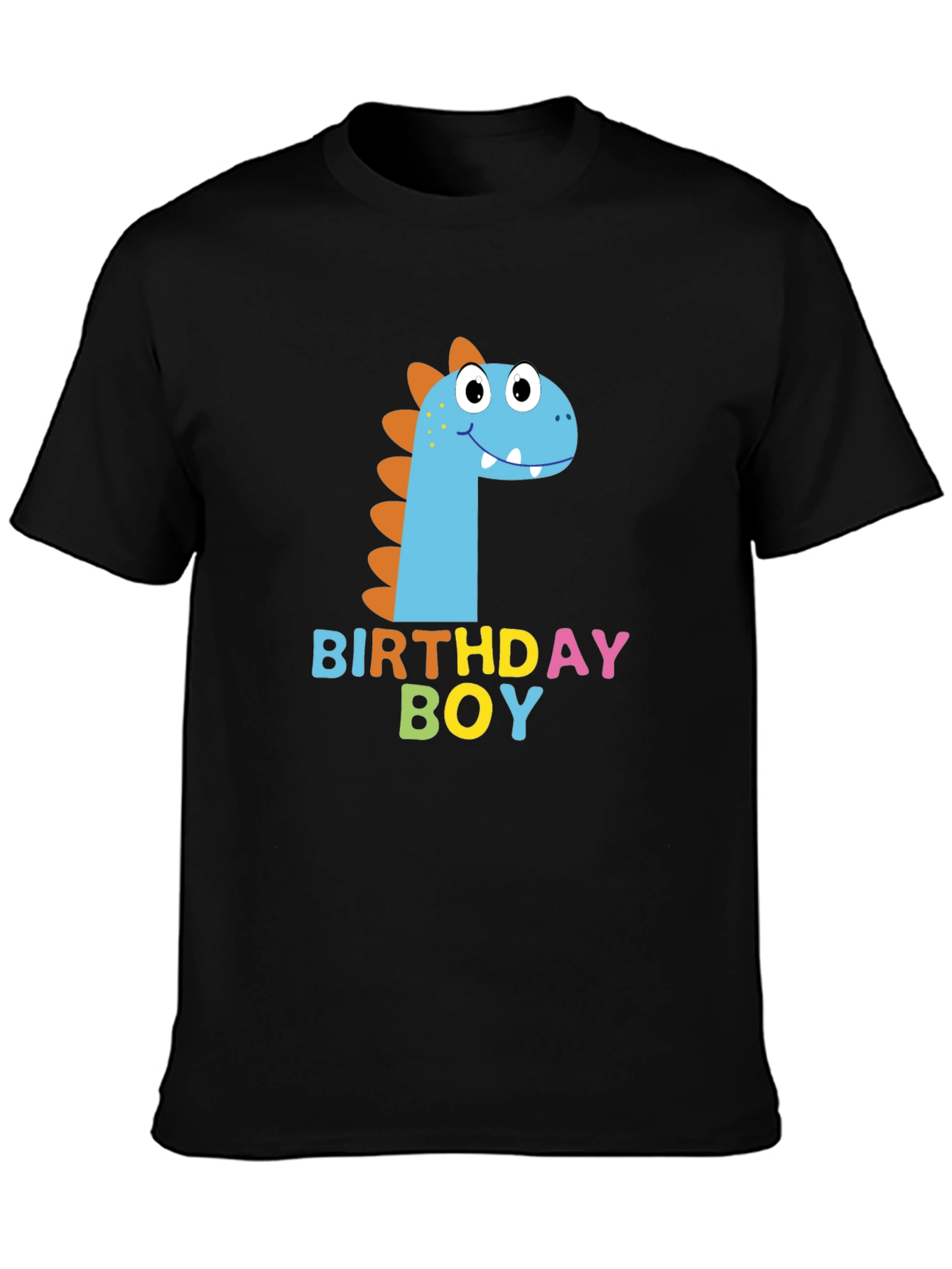 Birthday Boy Dinosaur Graphic Black T-Shirt