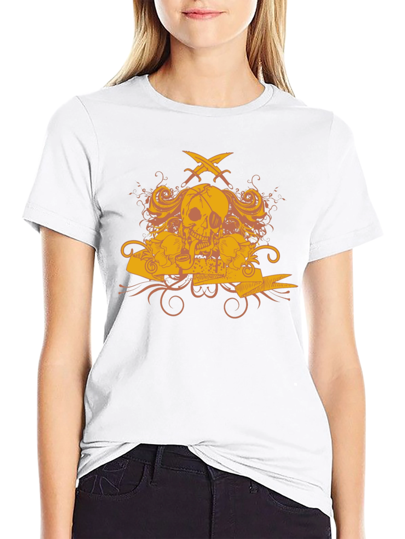 Skull Pirate T-Shirt - Mens Black Graphic Tee