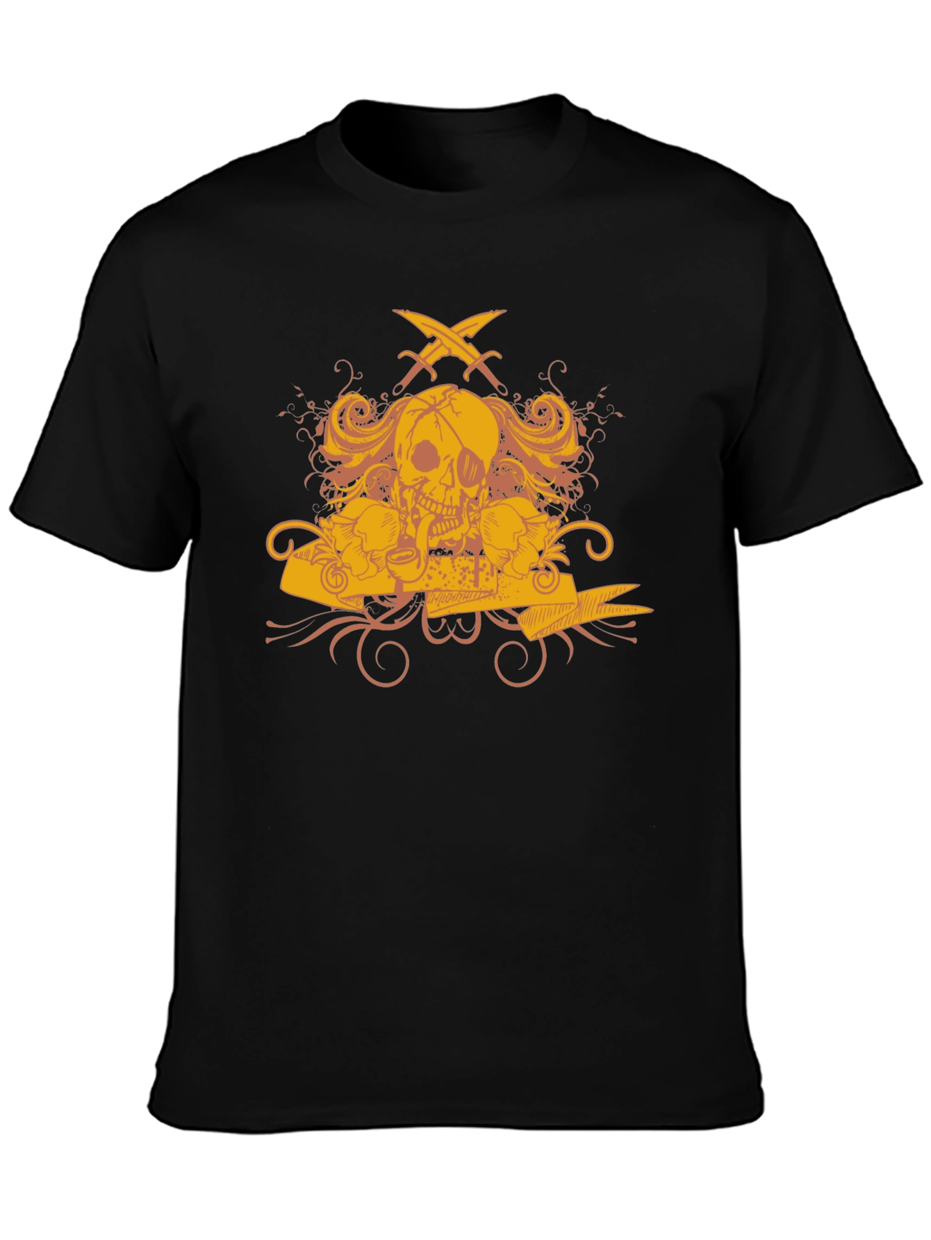 Skull Pirate T-Shirt - Mens Black Graphic Tee