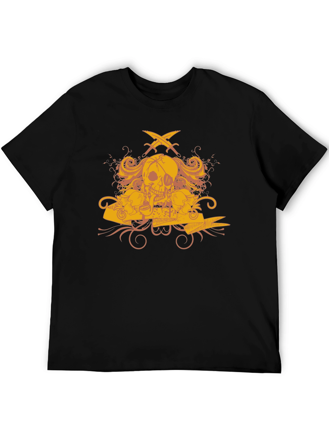 Skull Pirate T-Shirt - Mens Black Graphic Tee