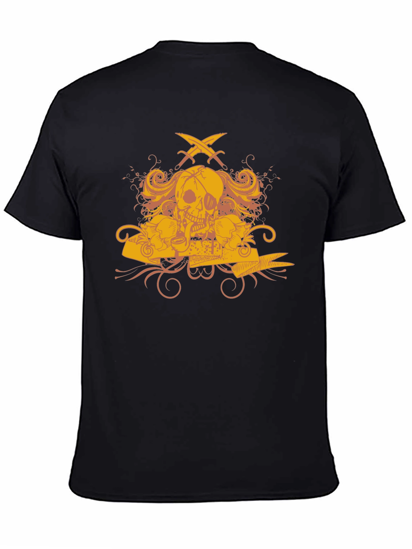 Skull Pirate T-Shirt - Mens Black Graphic Tee