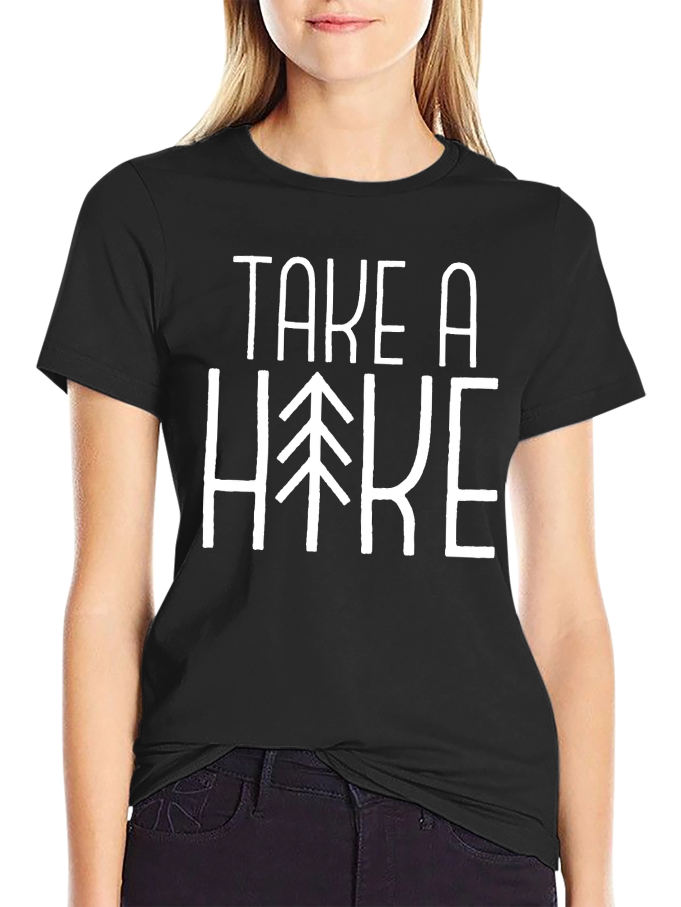 Take a Hike Graphic Tee - Black Cotton T-Shirt