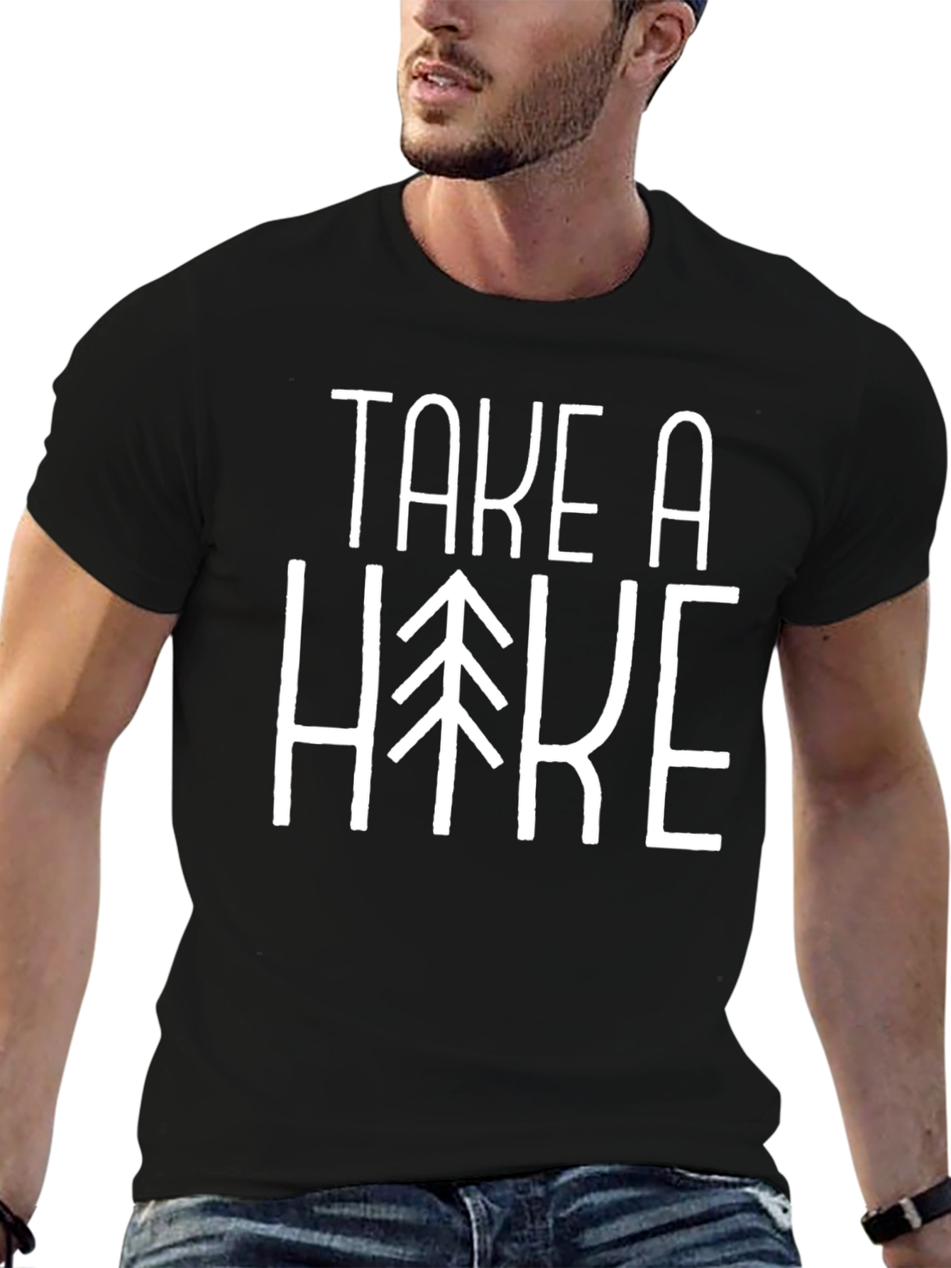 Take a Hike Graphic Tee - Black Cotton T-Shirt