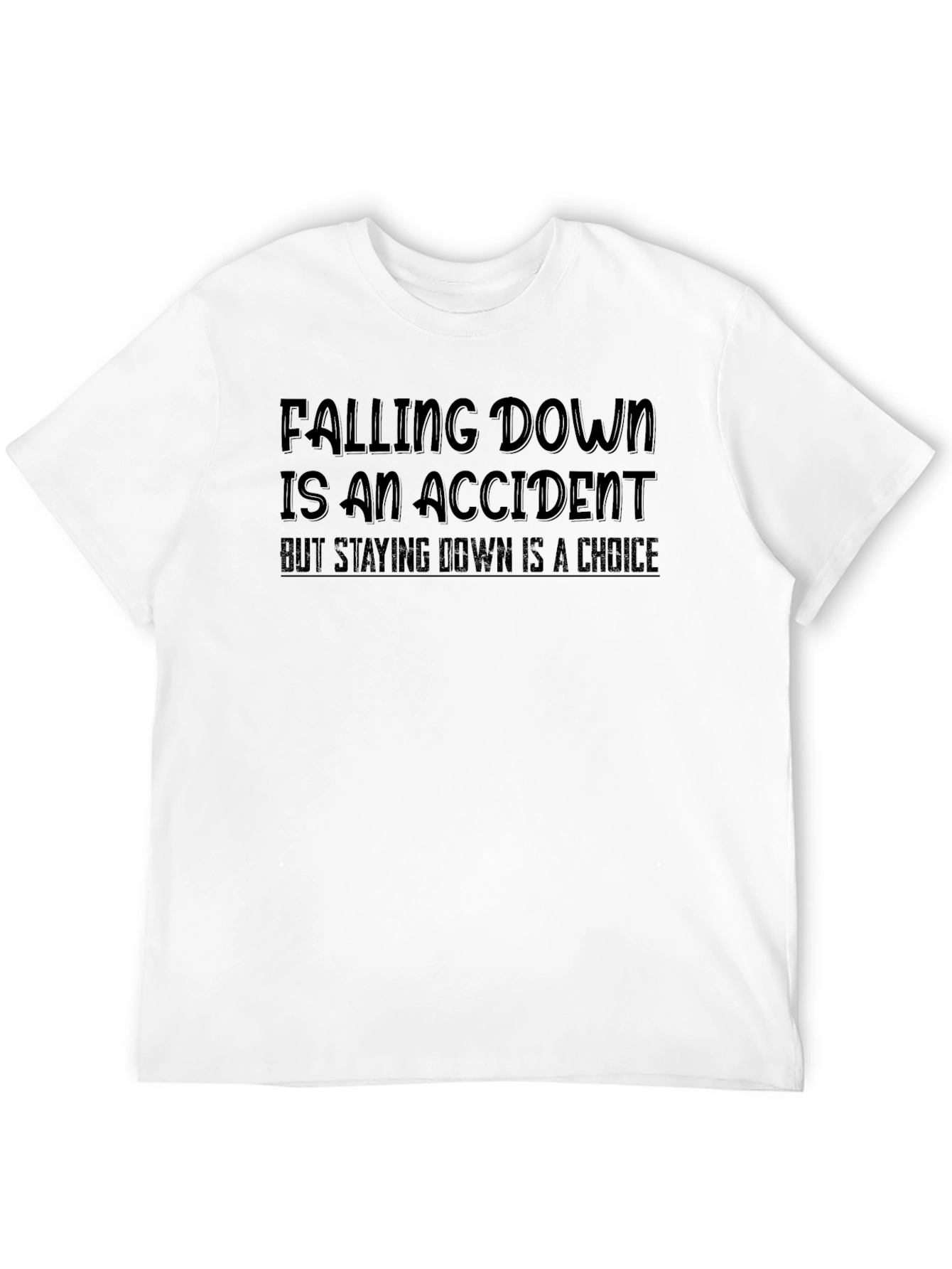 Inspirational Falling Down Graphic Tee - Black