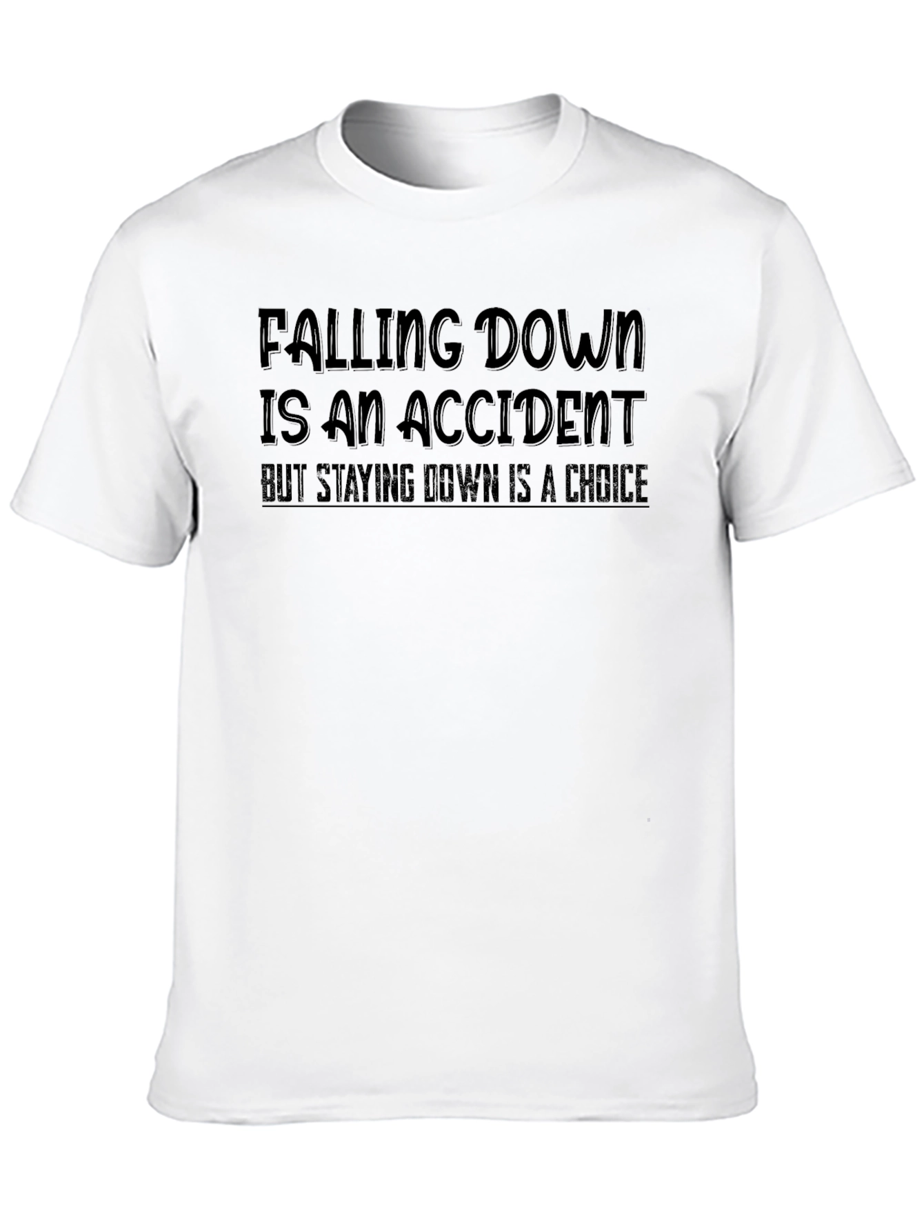 Inspirational Falling Down Graphic Tee - Black