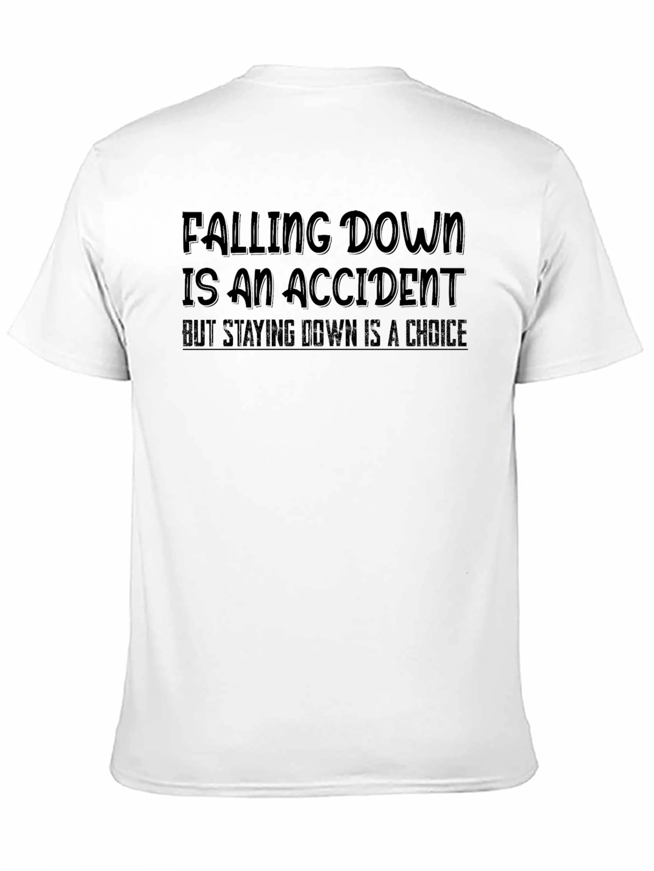 Inspirational Falling Down Graphic Tee - Black