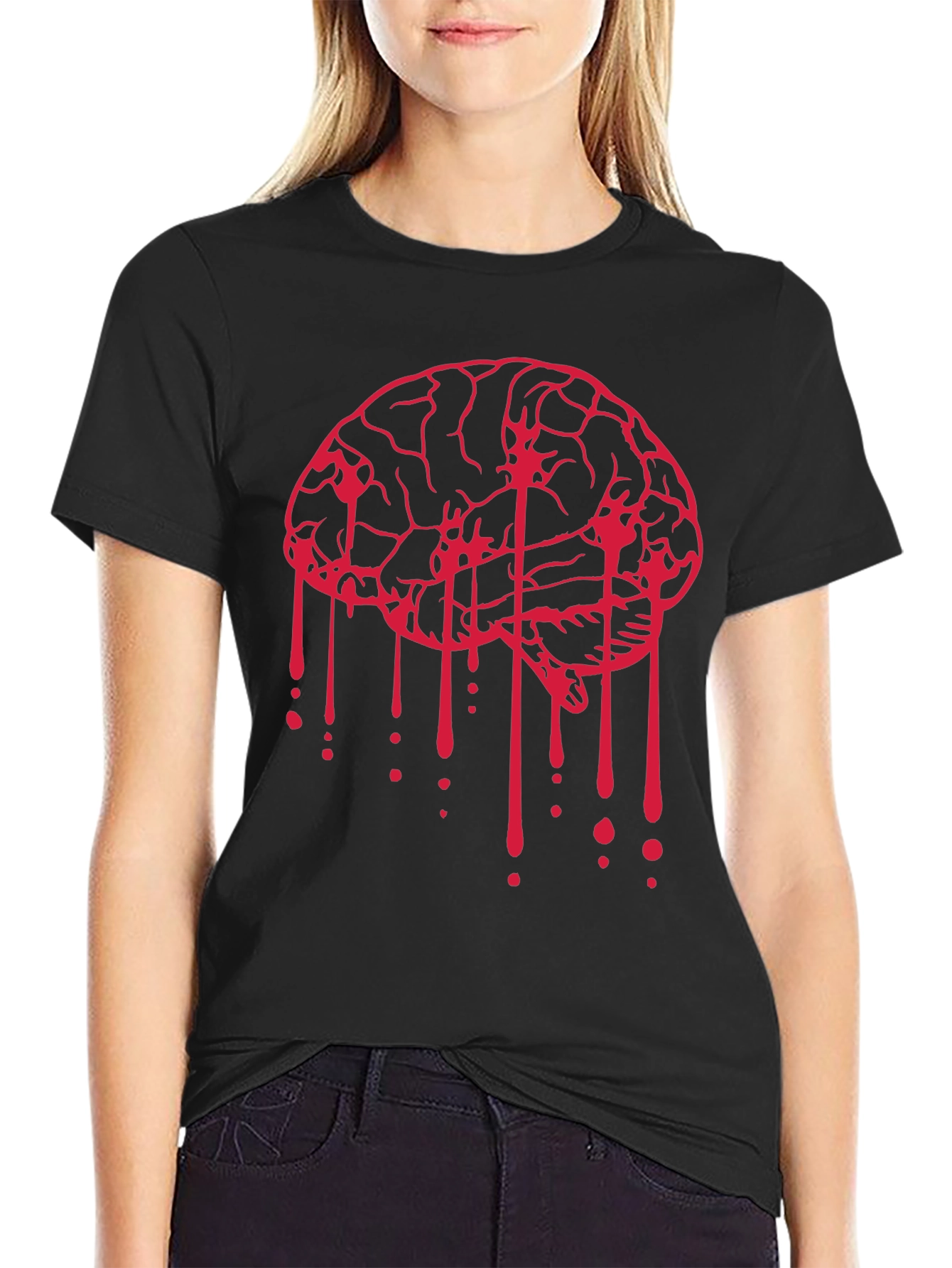 Bleeding Brain Graphic Tee - Black