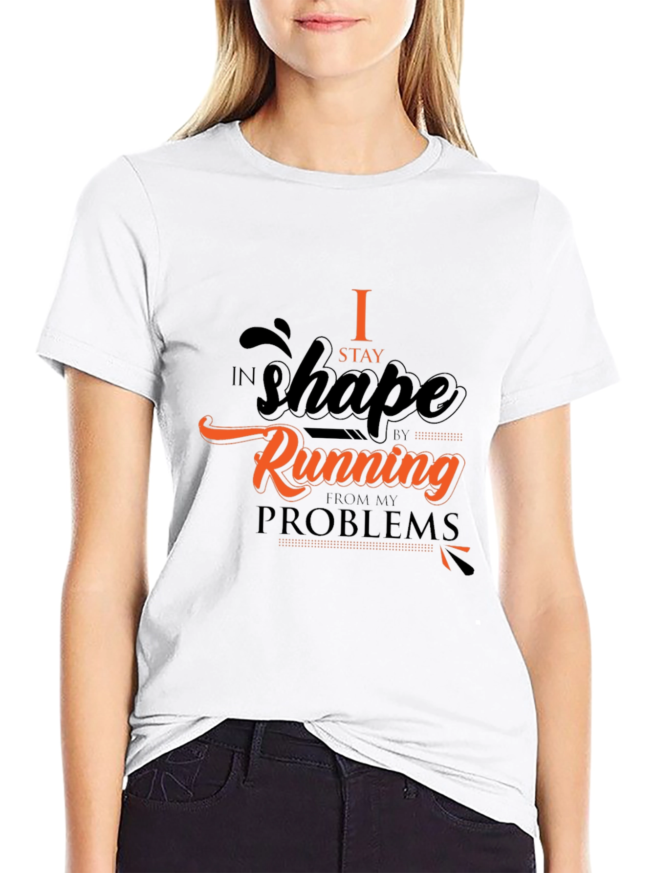 Mens Black T-Shirt - Running From Problems Graphic Tee