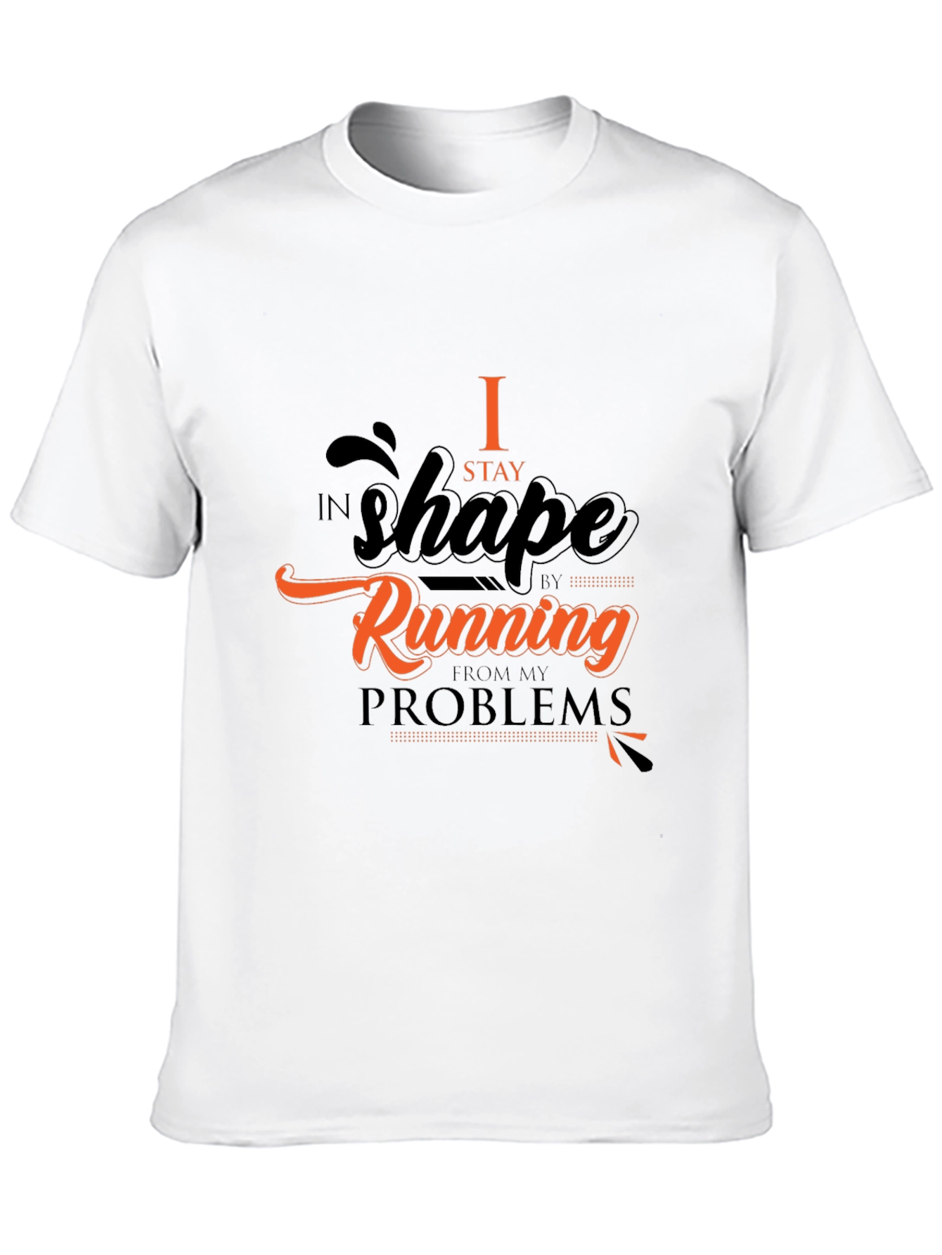 Mens Black T-Shirt - Running From Problems Graphic Tee