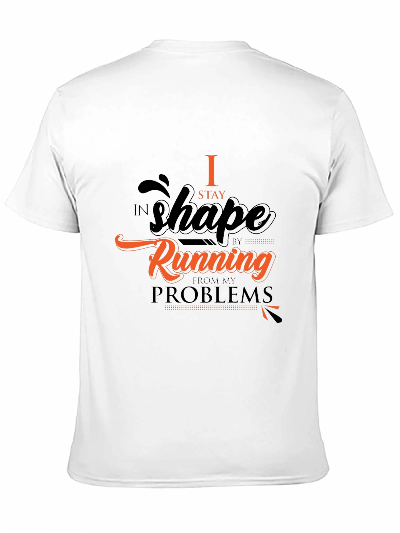 Mens Black T-Shirt - Running From Problems Graphic Tee