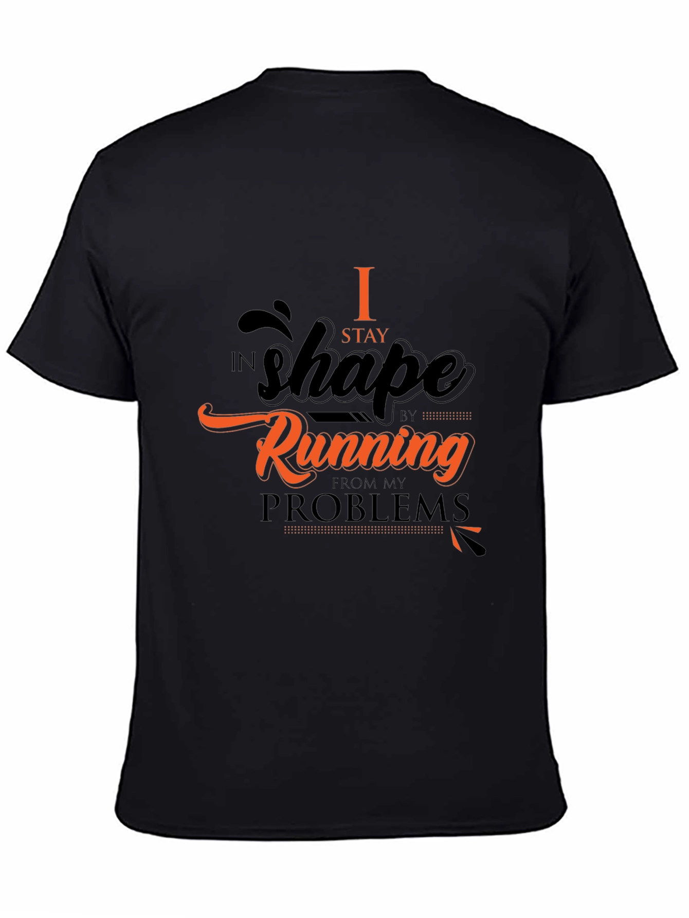 Mens Black T-Shirt - Running From Problems Graphic Tee