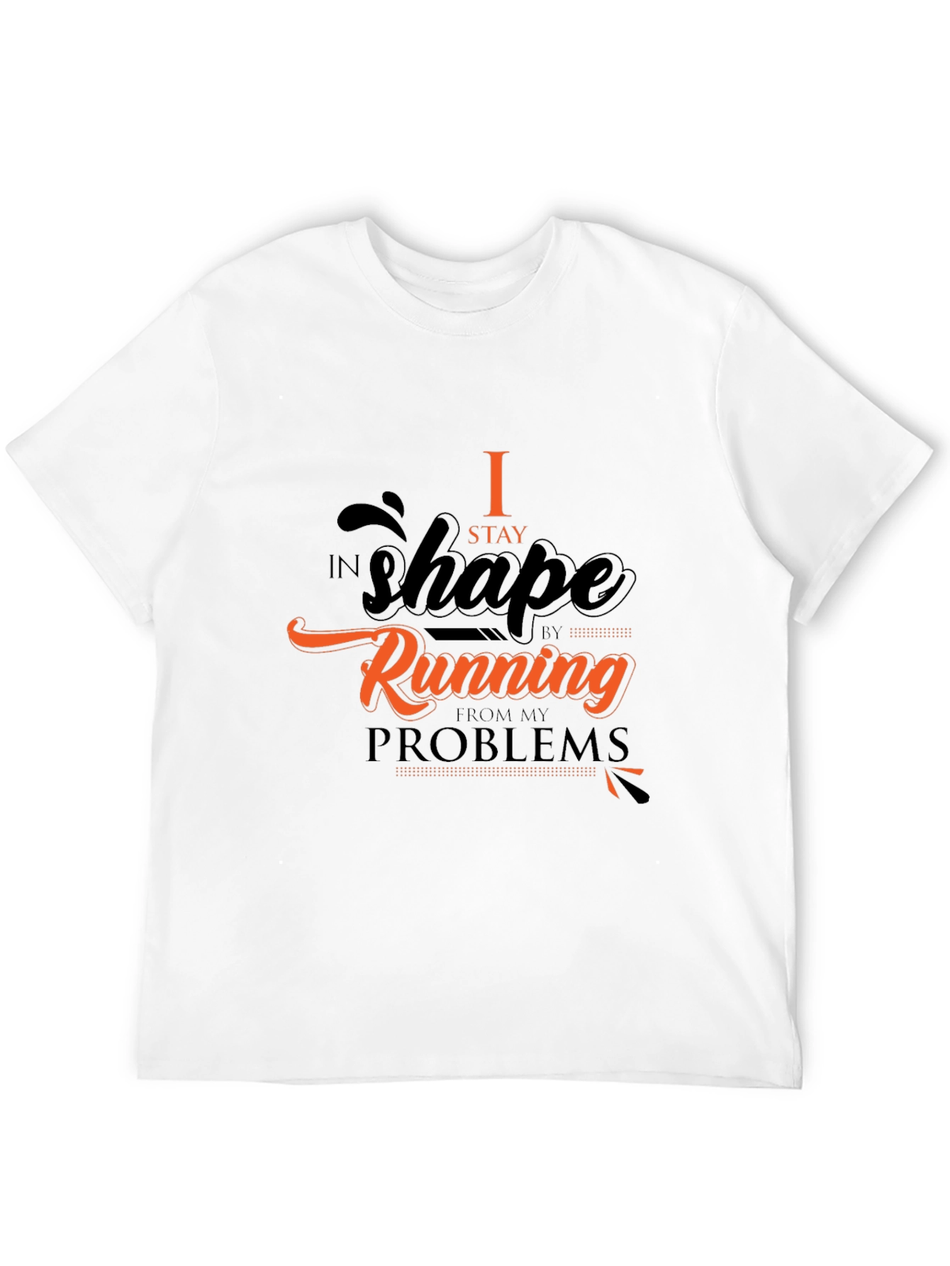 Mens Black T-Shirt - Running From Problems Graphic Tee