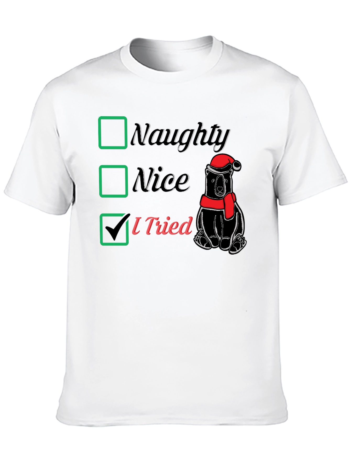 Naughty Nice I Tried Christmas T-Shirt
