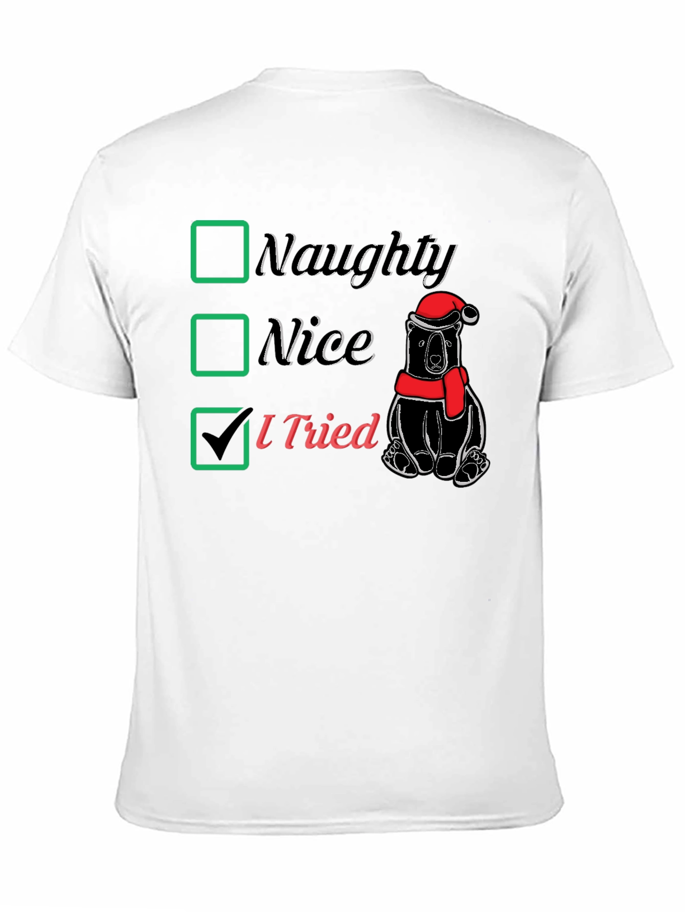 Naughty Nice I Tried Christmas T-Shirt