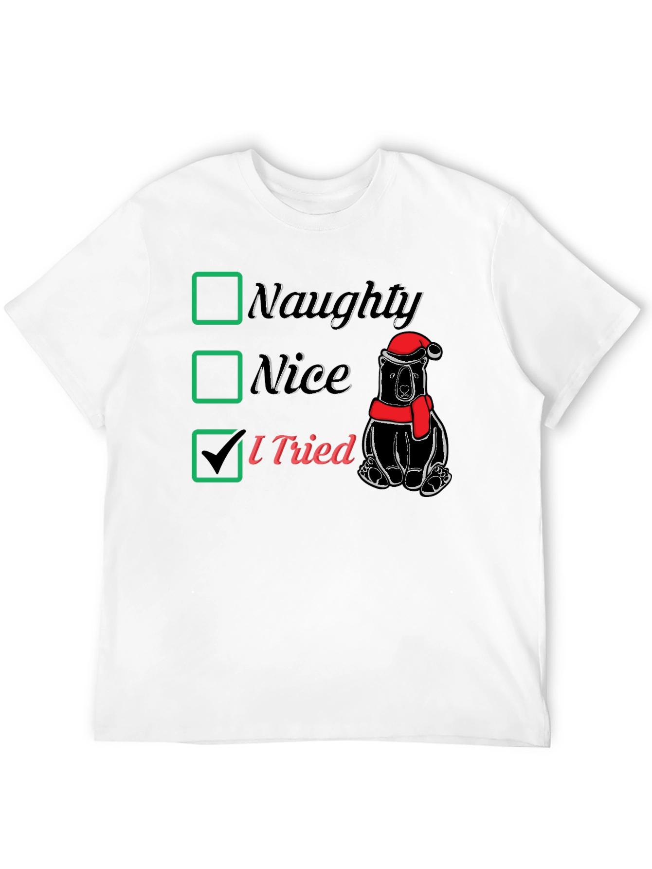 Naughty Nice I Tried Christmas T-Shirt