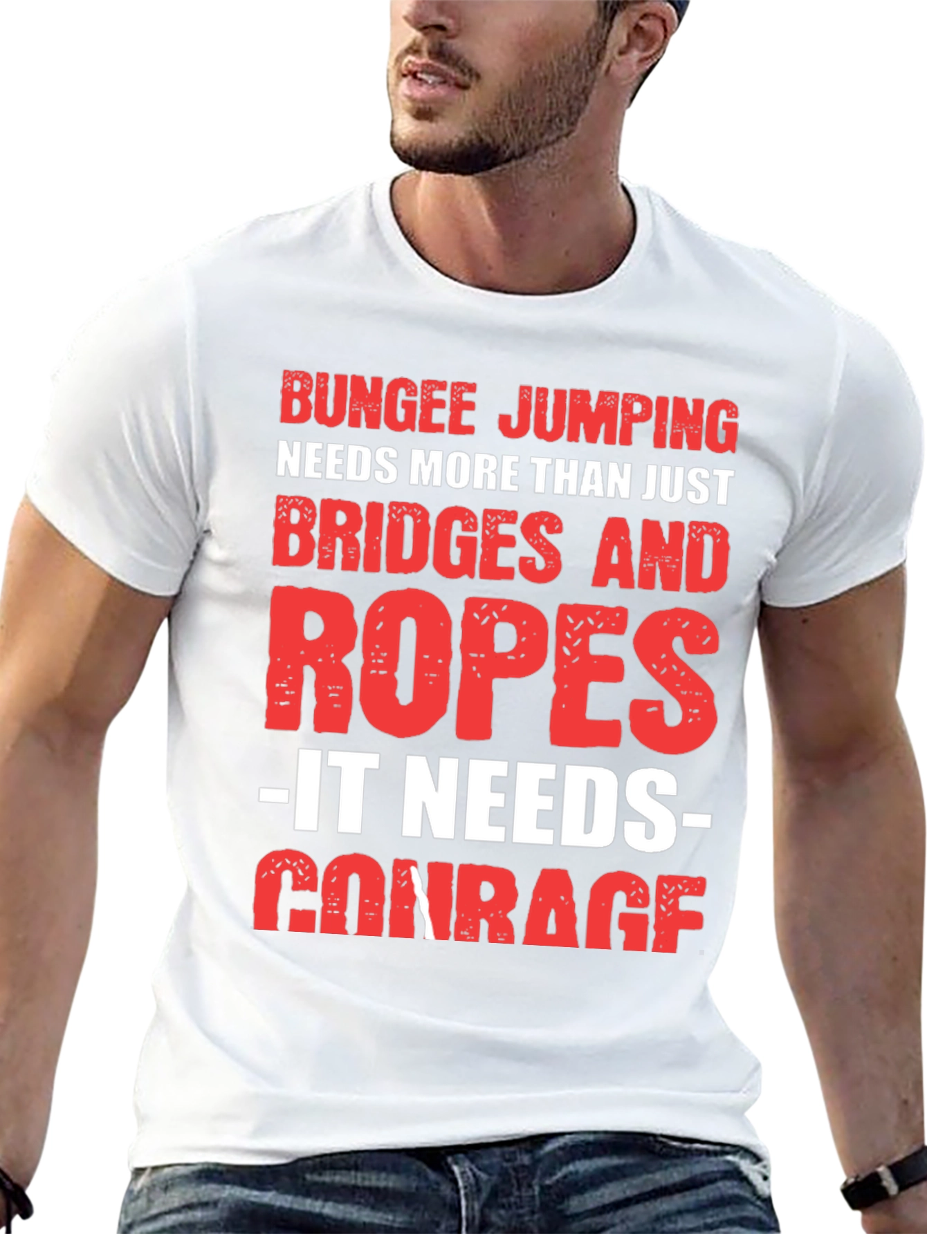 Bungee Jumping Courage Graphic Tee
