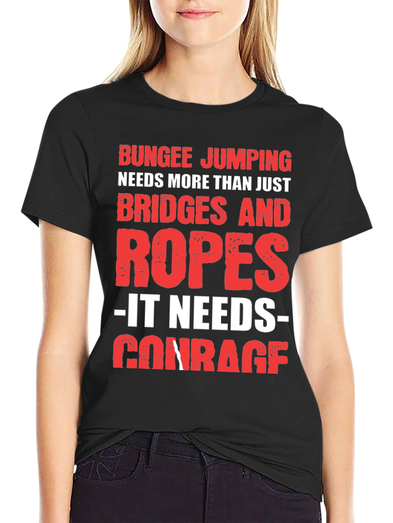 Bungee Jumping Courage Graphic Tee