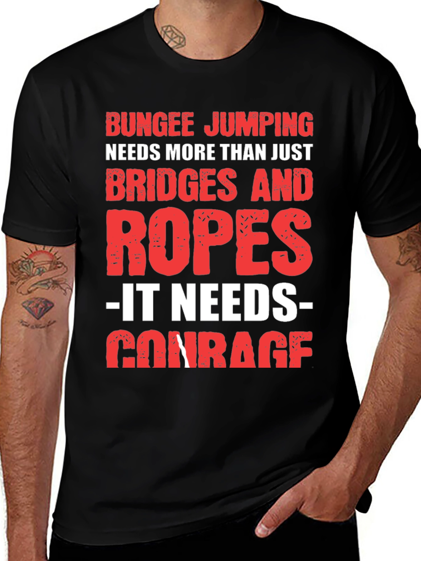Bungee Jumping Courage Graphic Tee