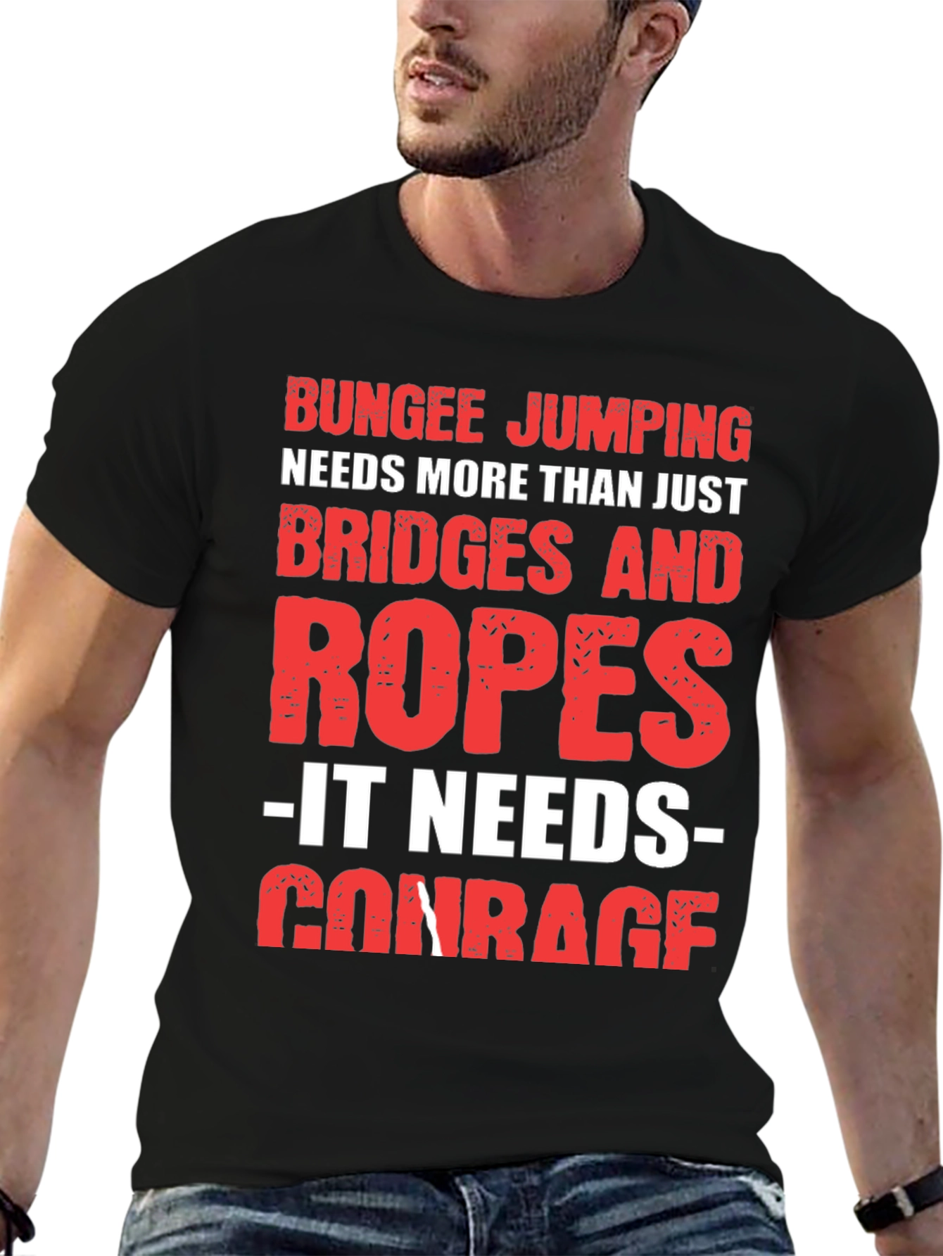 Bungee Jumping Courage Graphic Tee