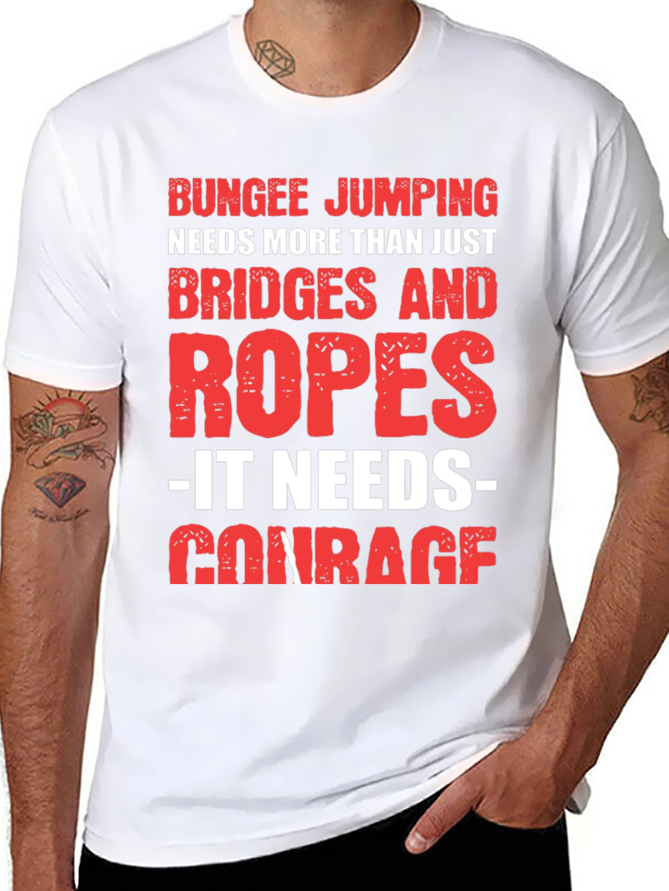 Bungee Jumping Courage Graphic Tee