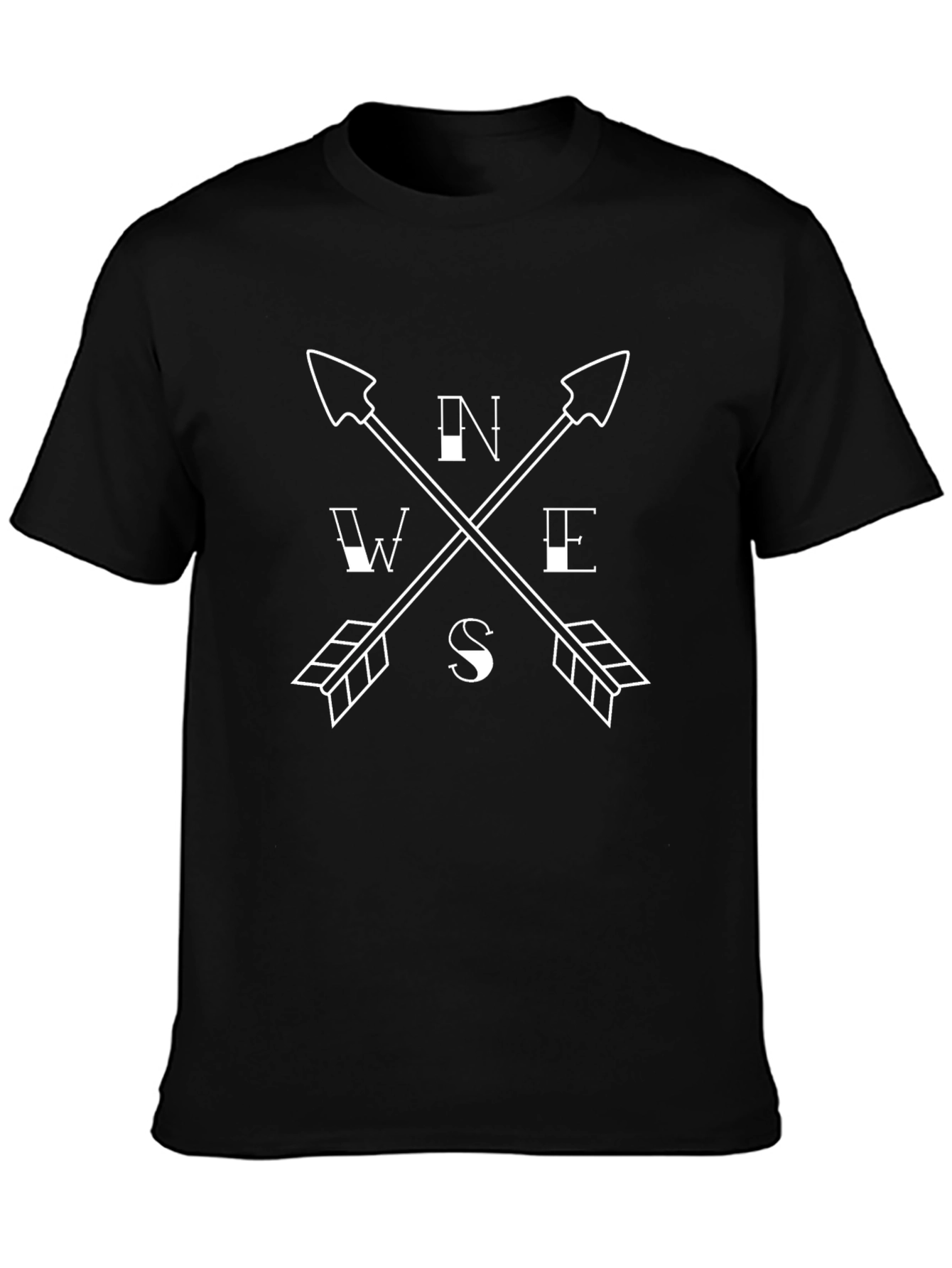 Compass Arrow T-Shirt - Black Graphic Tee