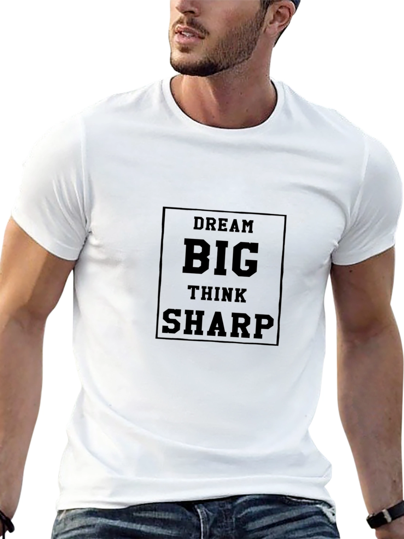 Dream Big Think Sharp Black Graphic Tee