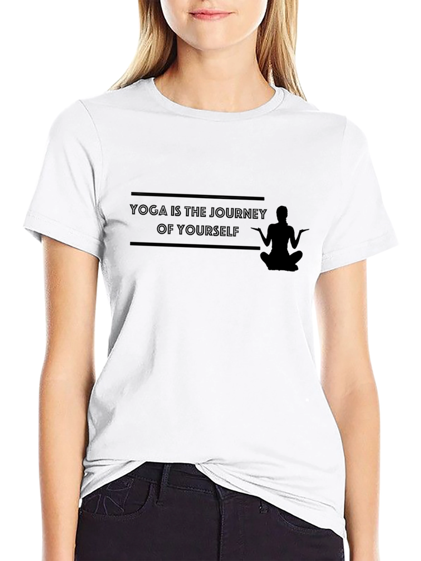 Yoga Journey Graphic Tee - Black