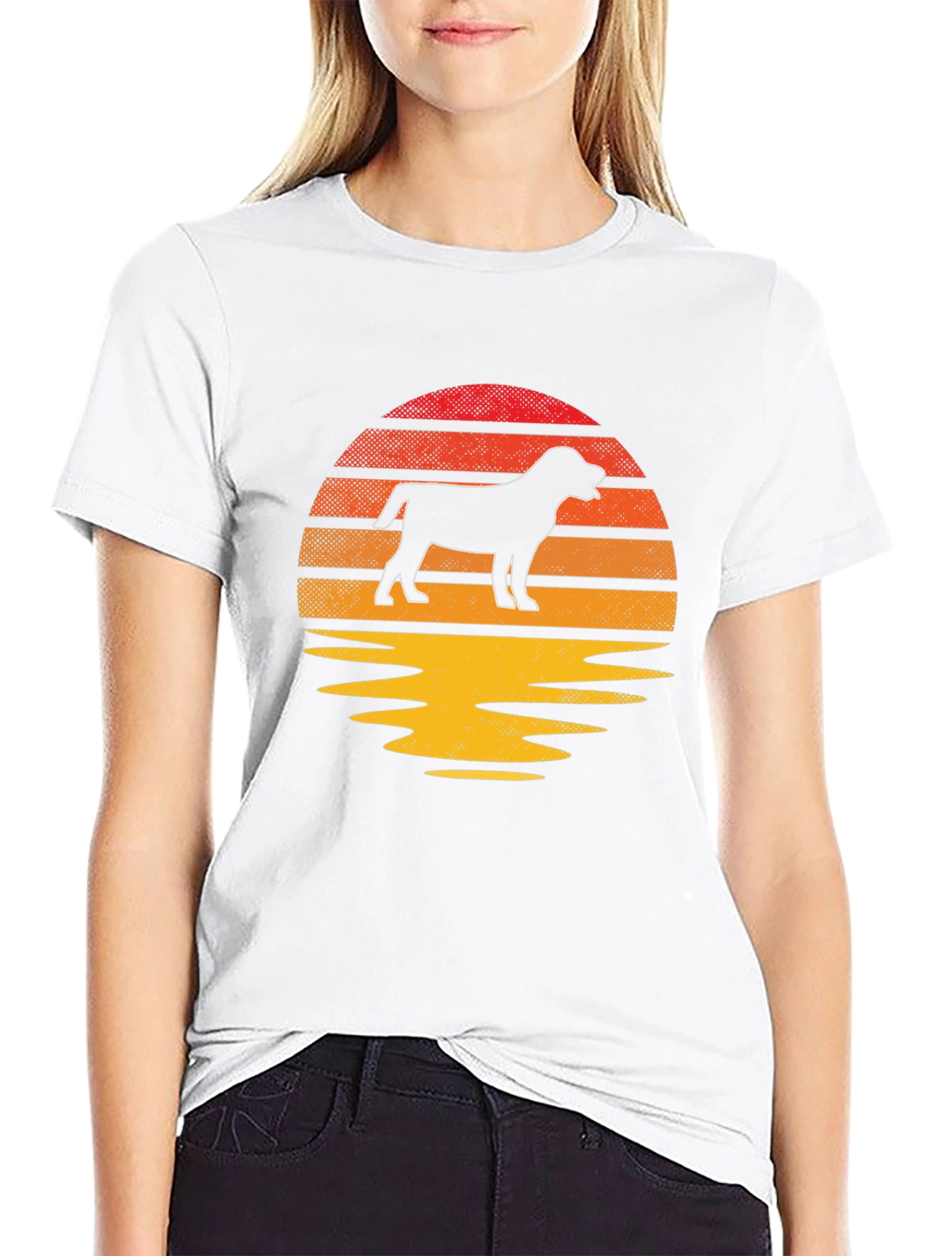 Dog Silhouette Sunset T-Shirt