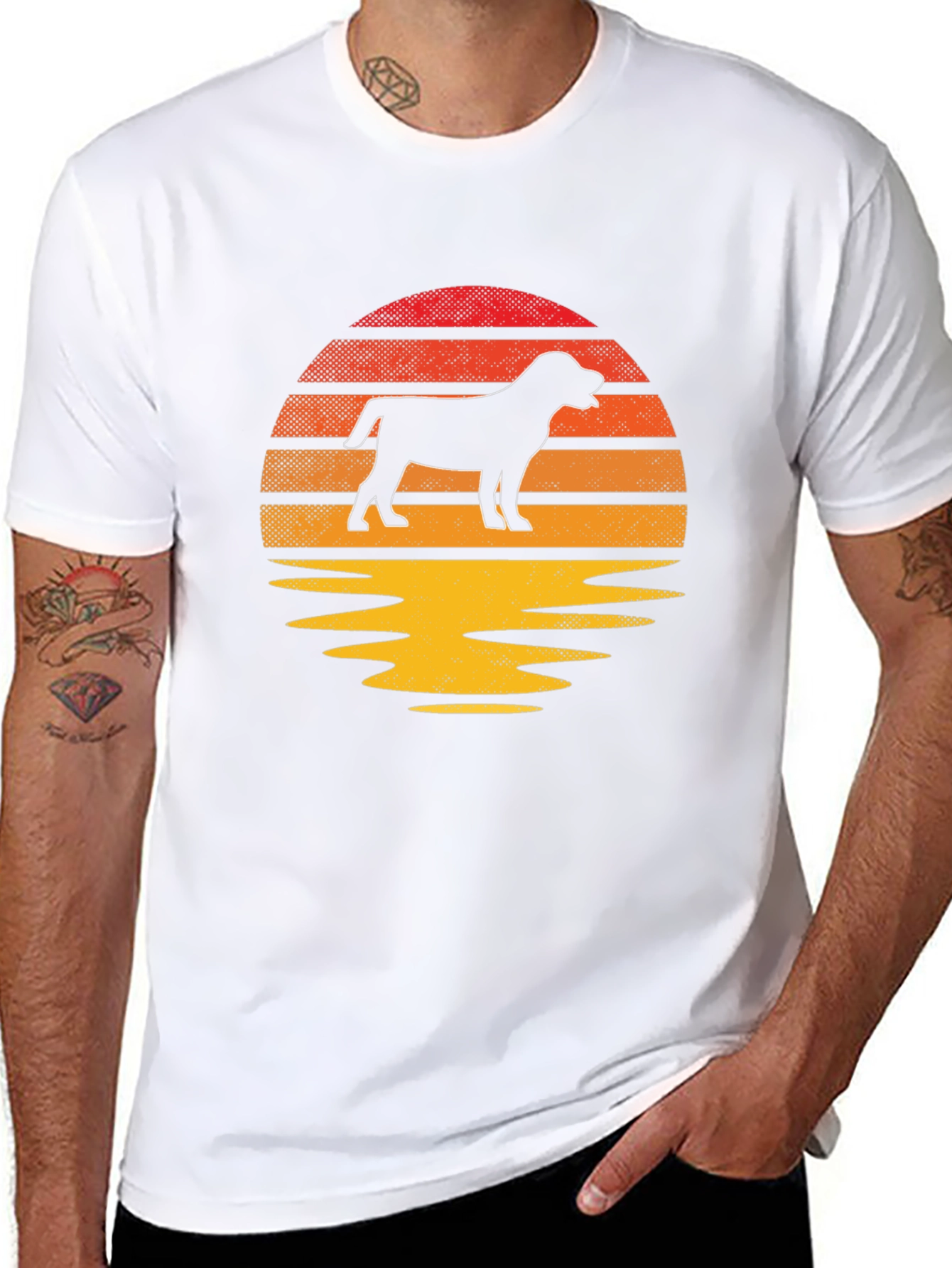 Dog Silhouette Sunset T-Shirt