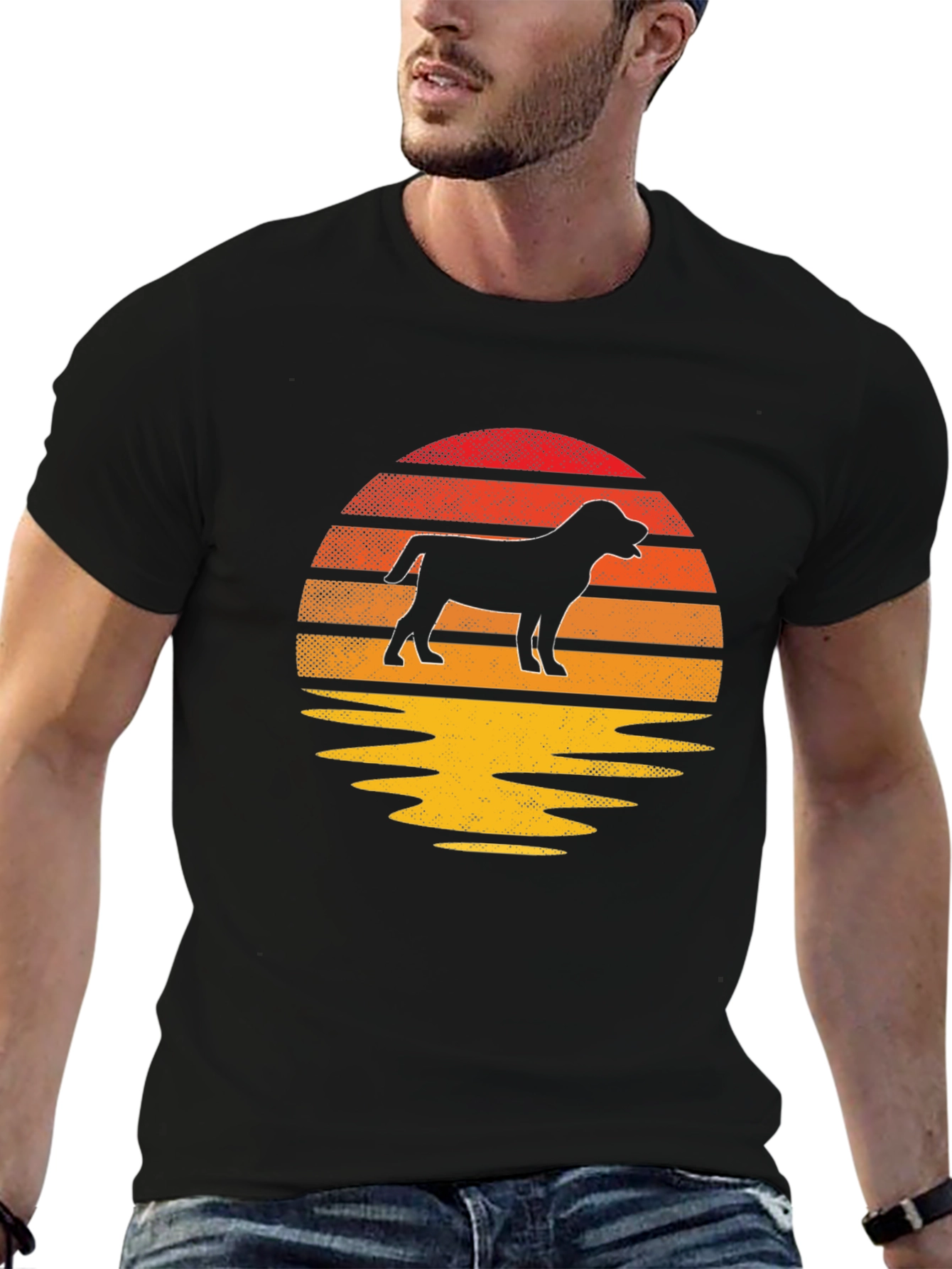 Dog Silhouette Sunset T-Shirt