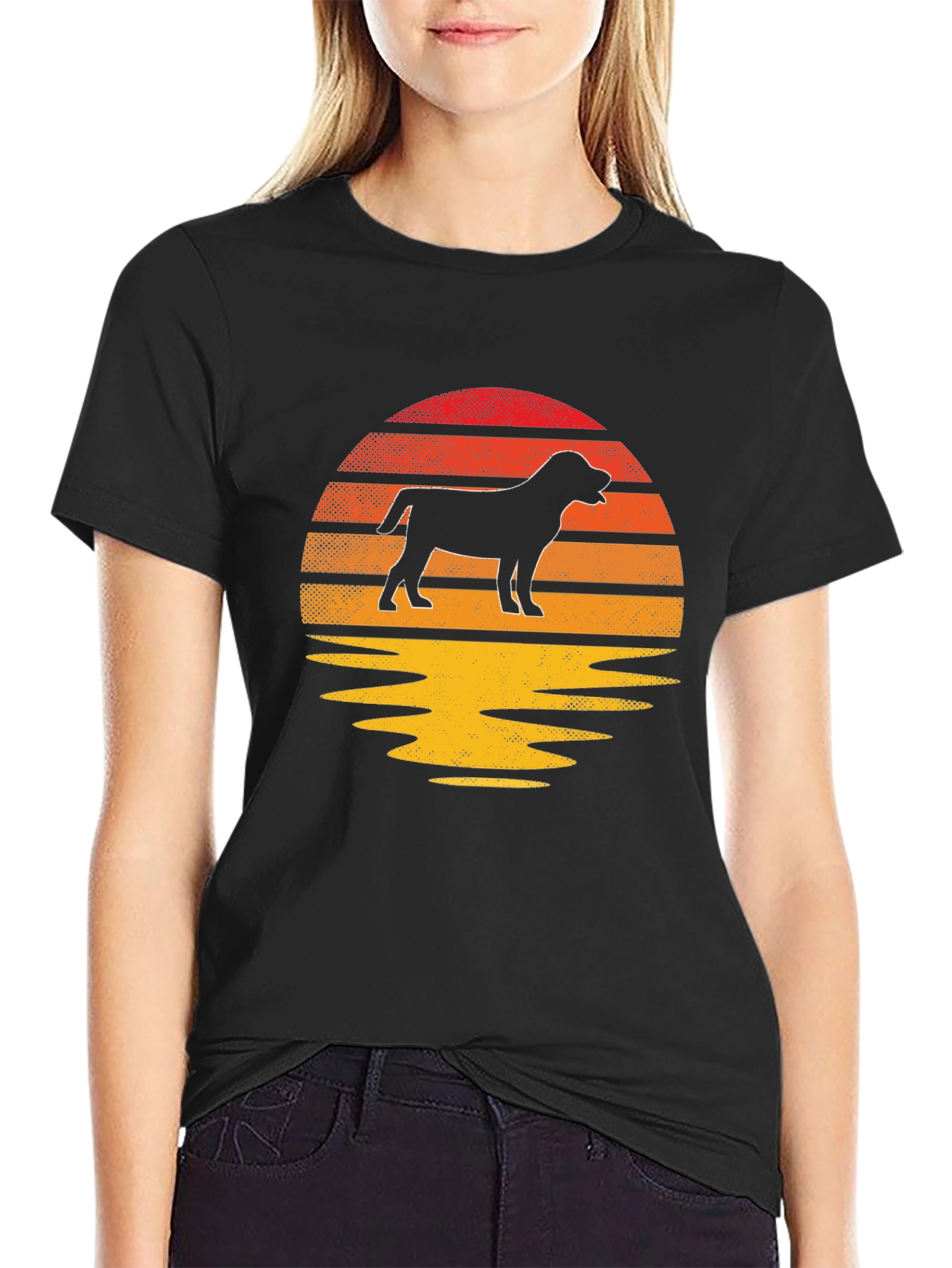 Dog Silhouette Sunset T-Shirt