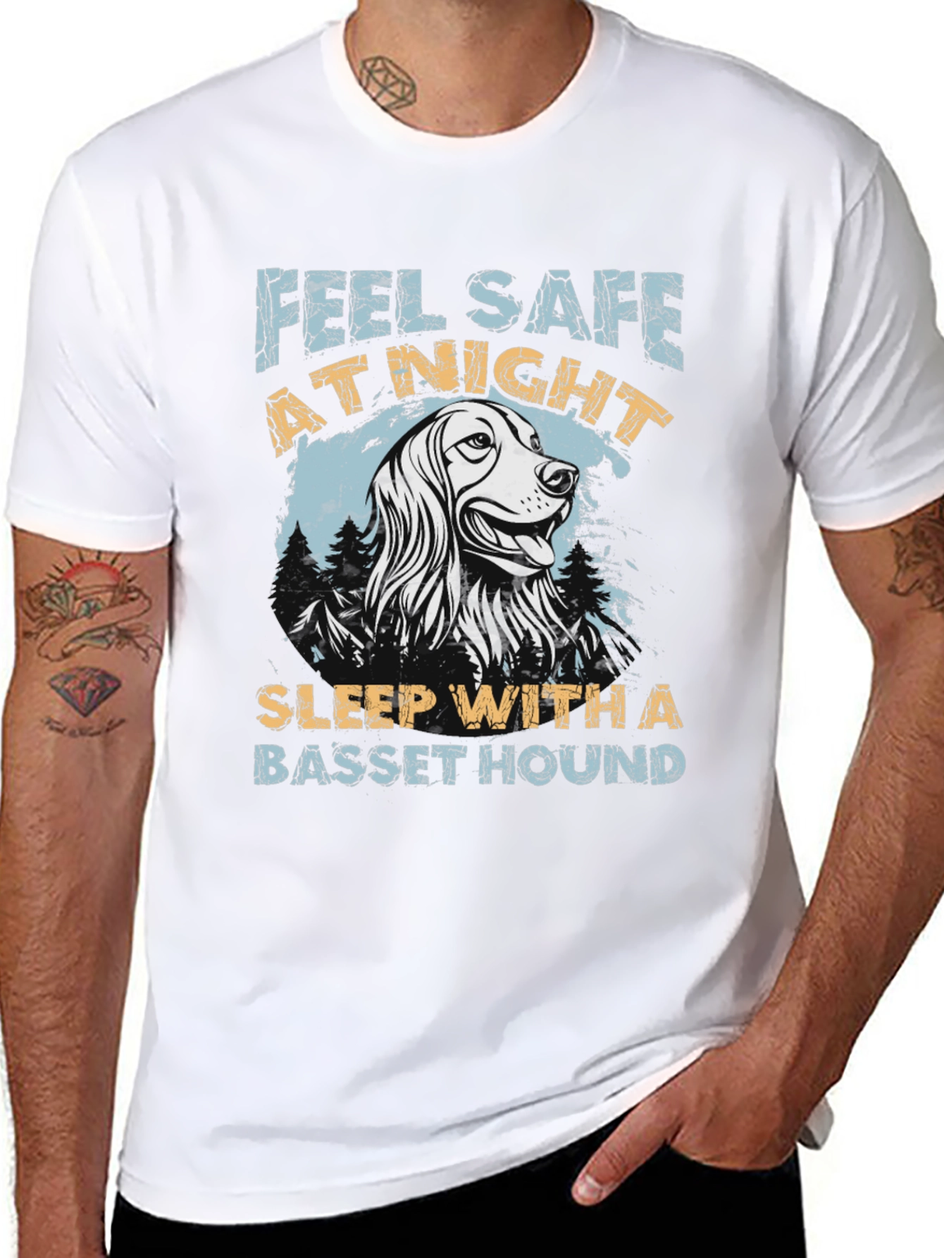 Feel Safe At Night Basset Hound T-Shirt