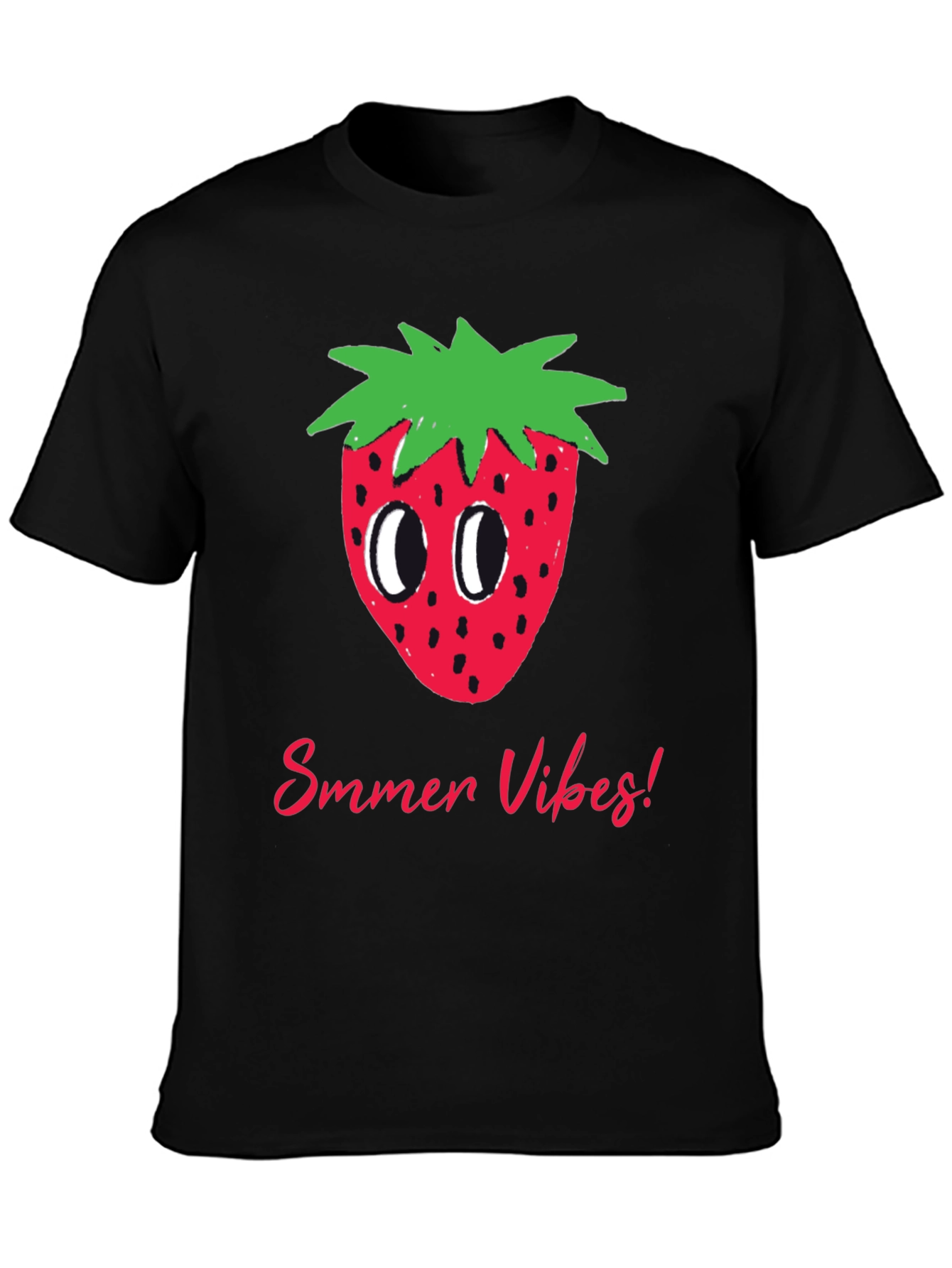 Summer Vibes Strawberry Graphic T-Shirt